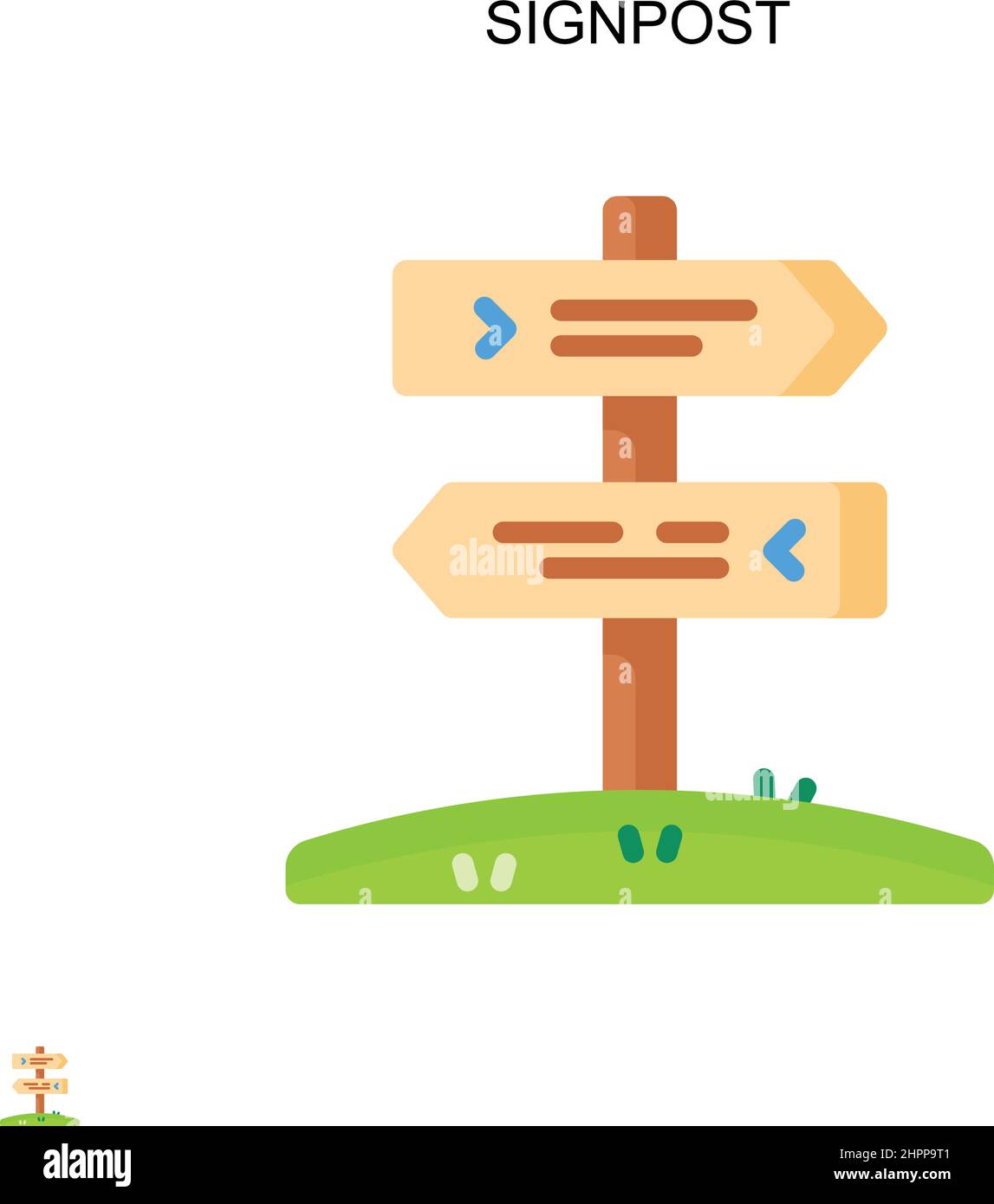 Icona del vettore semplice di signpost. Modello di disegno del simbolo di illustrazione per l'elemento dell'interfaccia utente mobile Web. Illustrazione Vettoriale