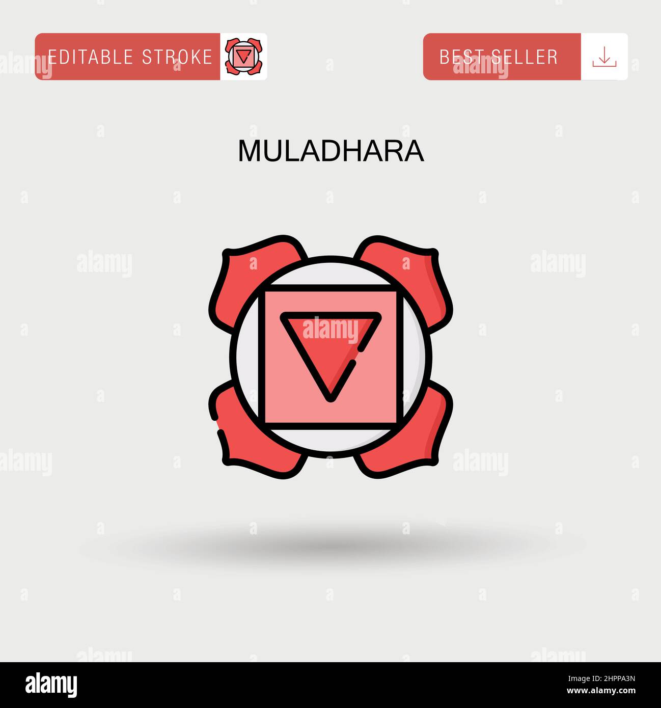 Icona vettore semplice muladhara. Illustrazione Vettoriale
