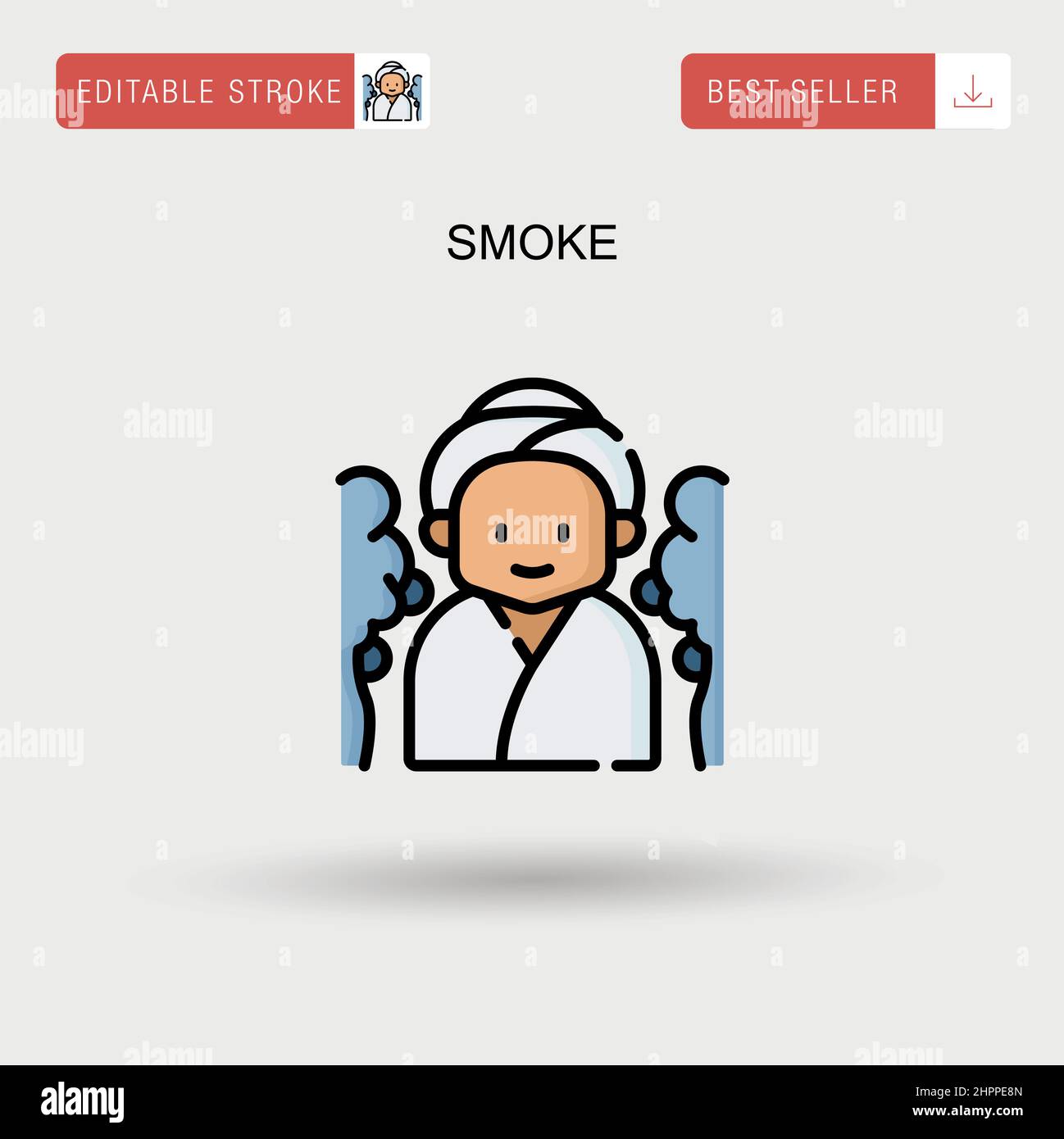 Fuma icona vettoriale semplice. Illustrazione Vettoriale