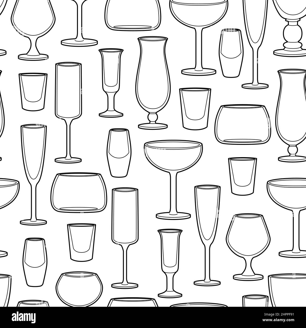 Vector line art occhiali senza cuciture con alcol Illustrazione Vettoriale