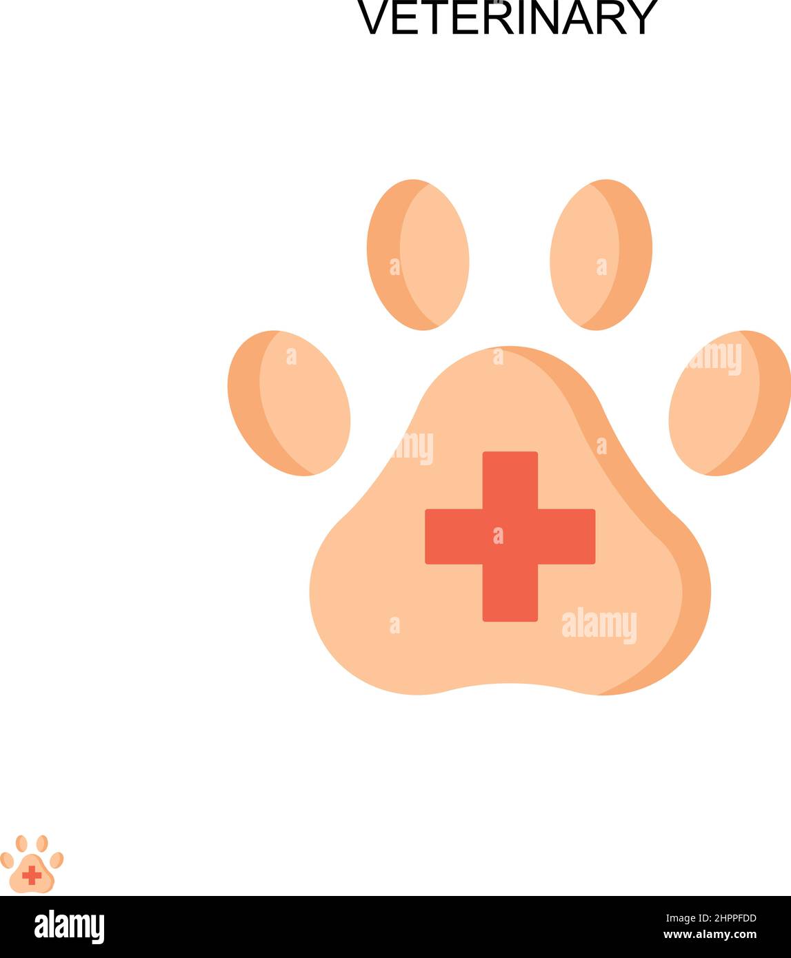 Icona vettore semplice veterinario. Modello di disegno del simbolo di illustrazione per l'elemento dell'interfaccia utente mobile Web. Illustrazione Vettoriale