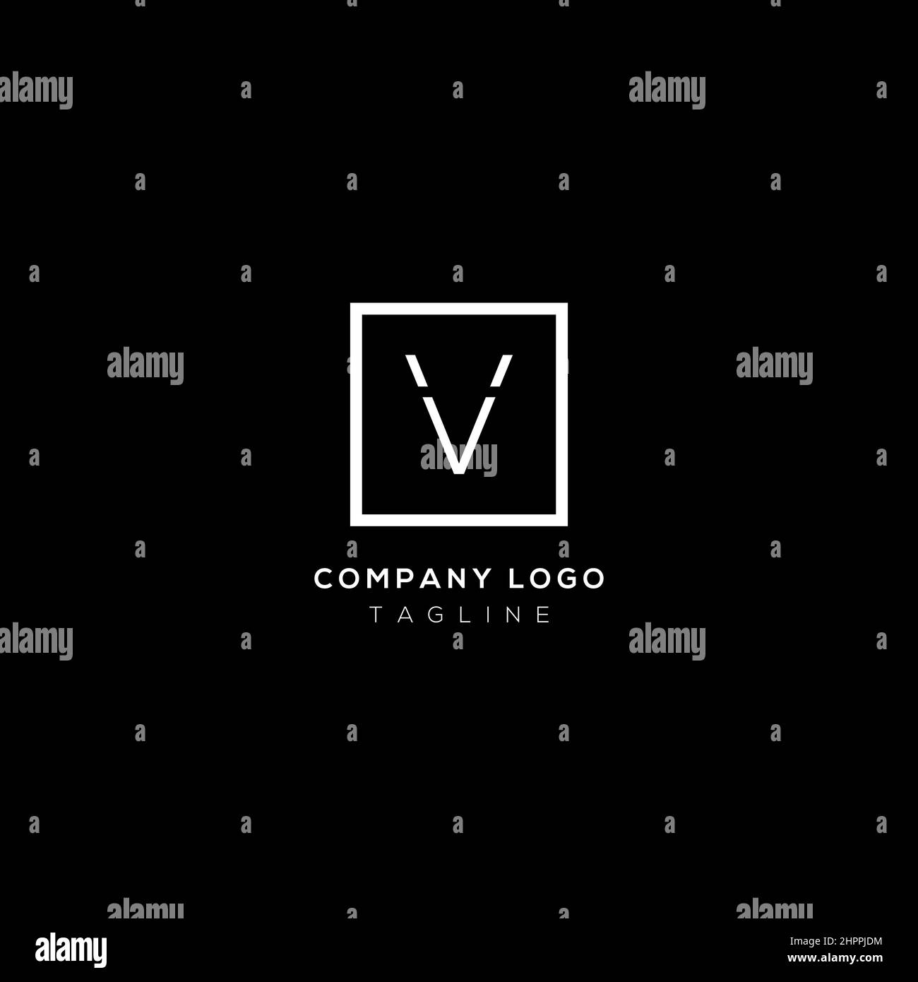 Lettera iniziale lettera lettera V logo icona minima Illustrazione Vettoriale