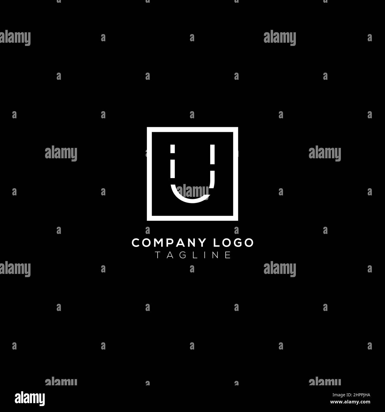 Lettera iniziale lettera lettera U logo icona minima Illustrazione Vettoriale
