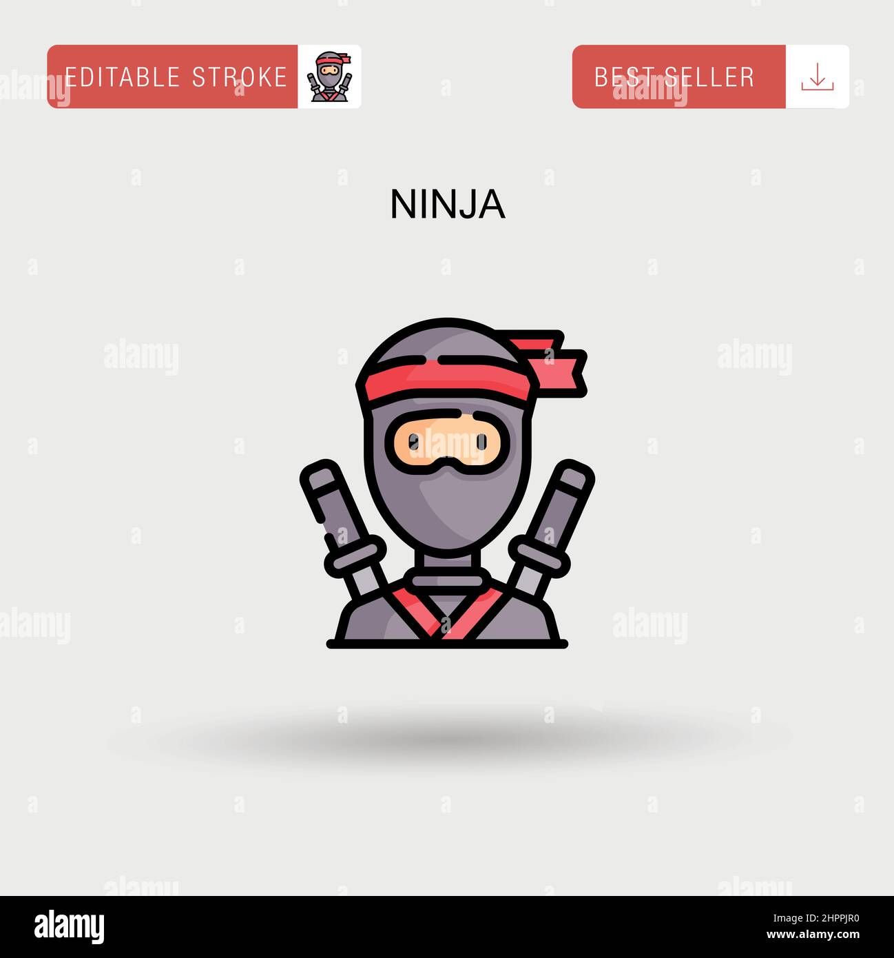 Ninja semplice icona vettoriale. Illustrazione Vettoriale