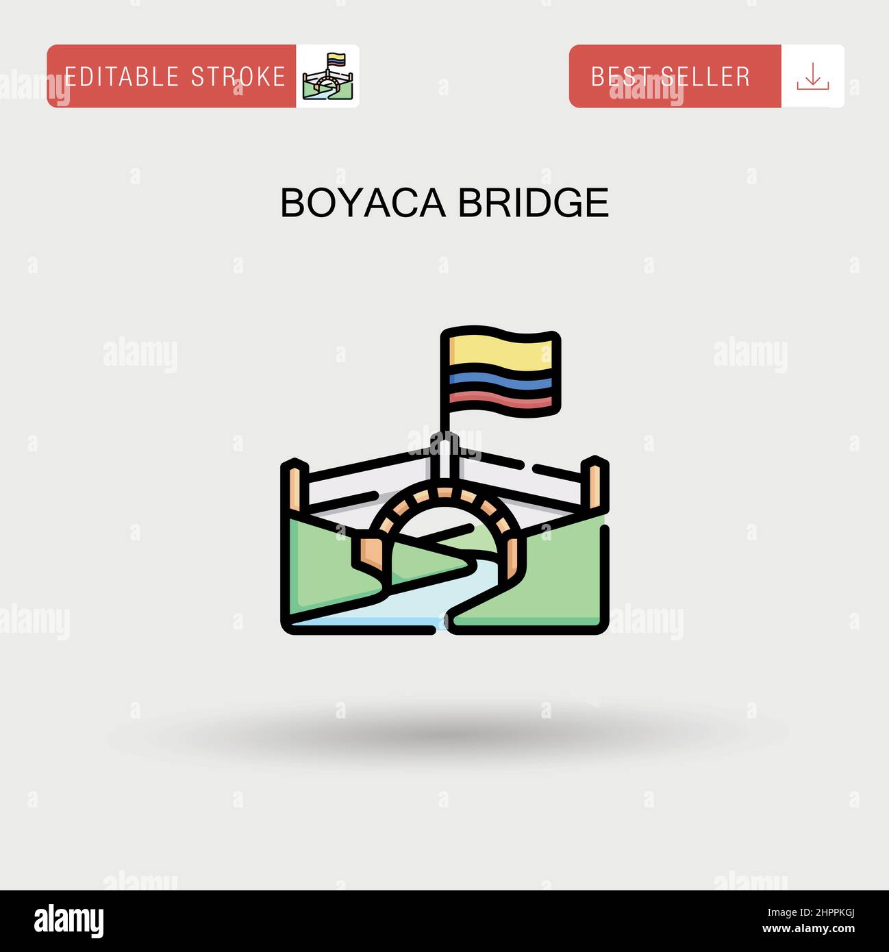 Boyaca ponte semplice icona vettoriale. Illustrazione Vettoriale