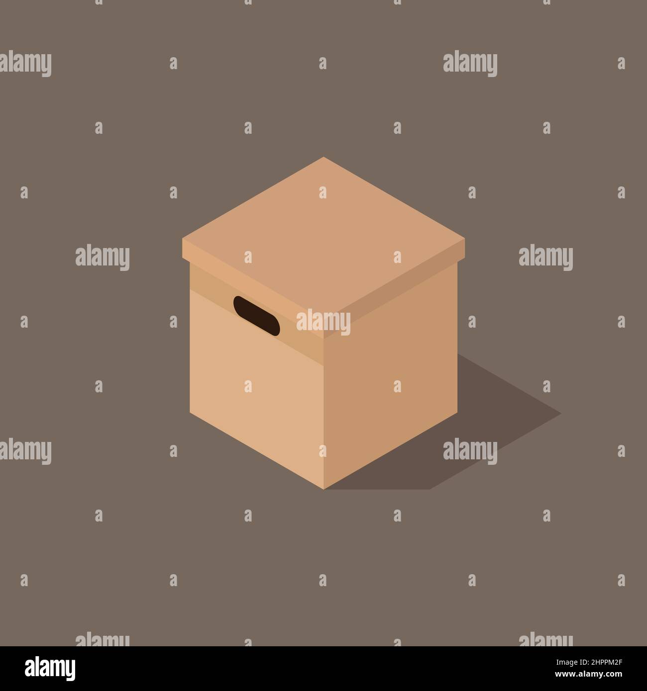 Vista isometrica casella carta. Illustrazione vettoriale Illustrazione Vettoriale
