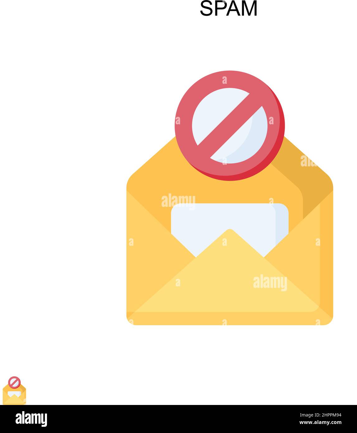 Spam semplice icona vettoriale. Modello di disegno del simbolo di illustrazione per l'elemento dell'interfaccia utente mobile Web. Illustrazione Vettoriale