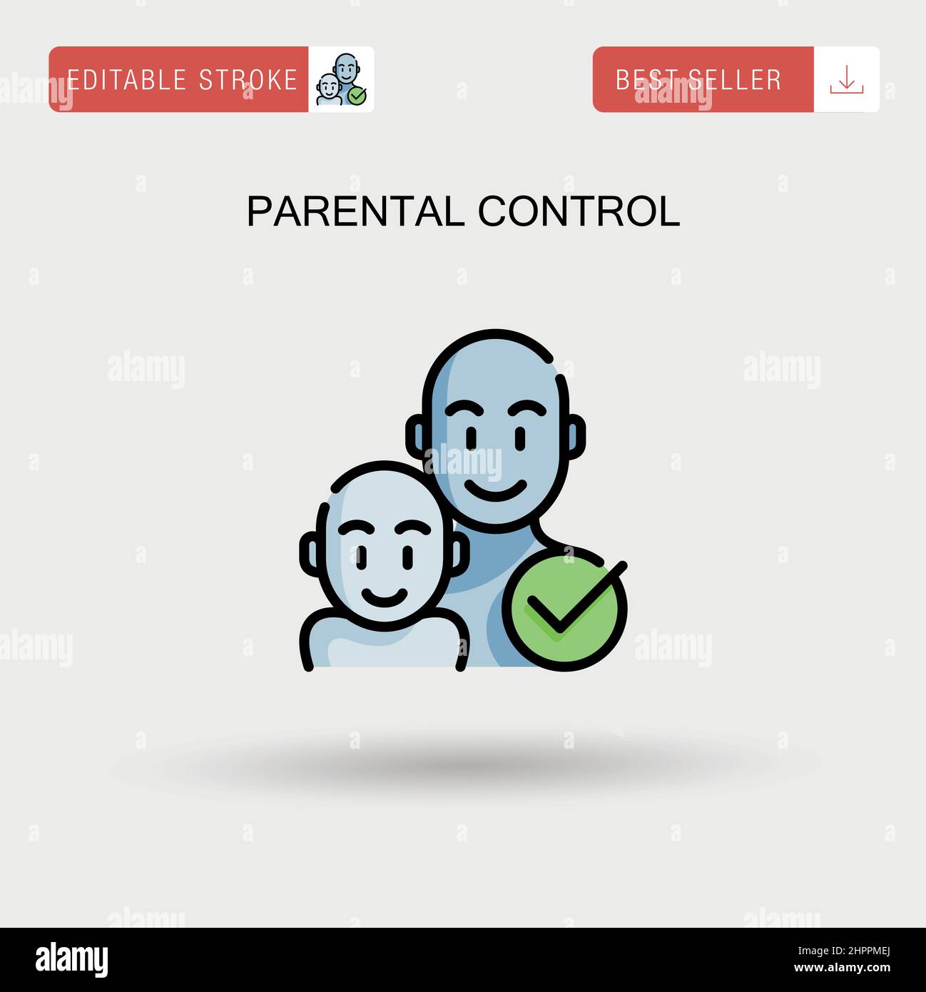 Controllo genitori icona vettore semplice. Illustrazione Vettoriale