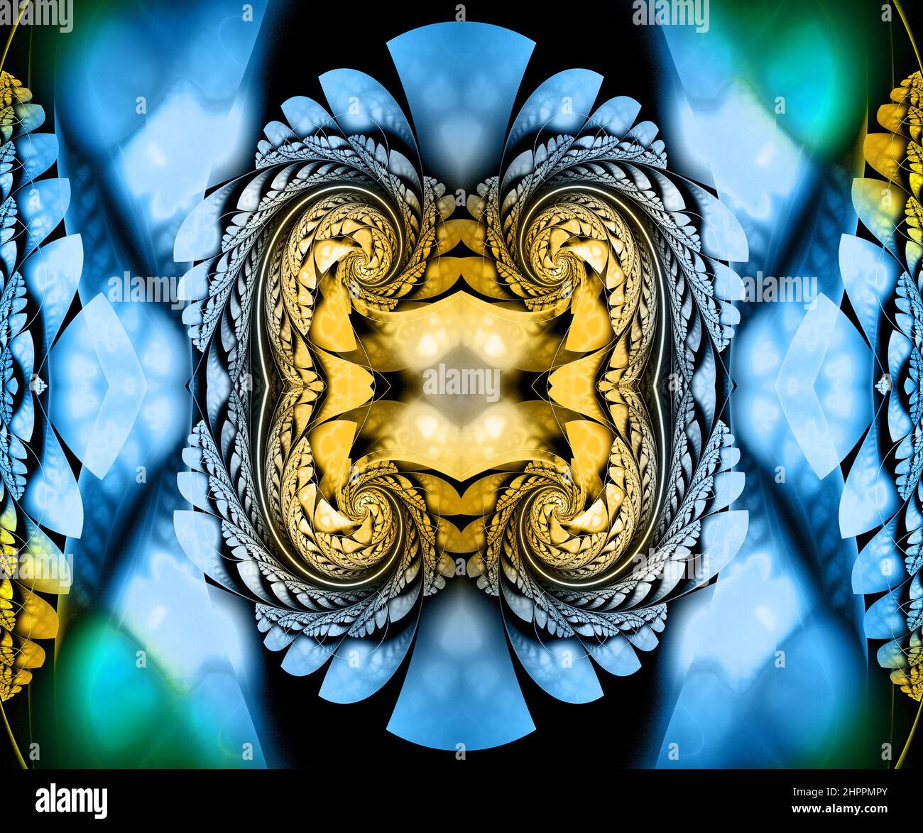 Grafica frattale astratta colorata generata dal computer Foto Stock