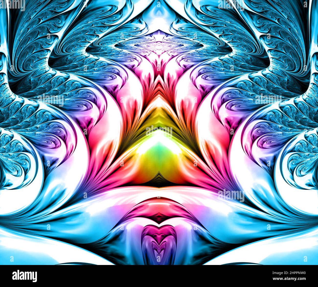 Grafica frattale astratta colorata generata dal computer Foto Stock