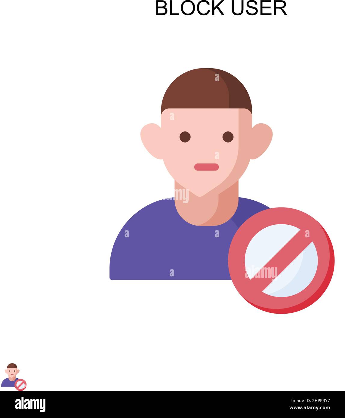 Blocca icona vettore semplice utente. Modello di disegno del simbolo di illustrazione per l'elemento dell'interfaccia utente mobile Web. Illustrazione Vettoriale