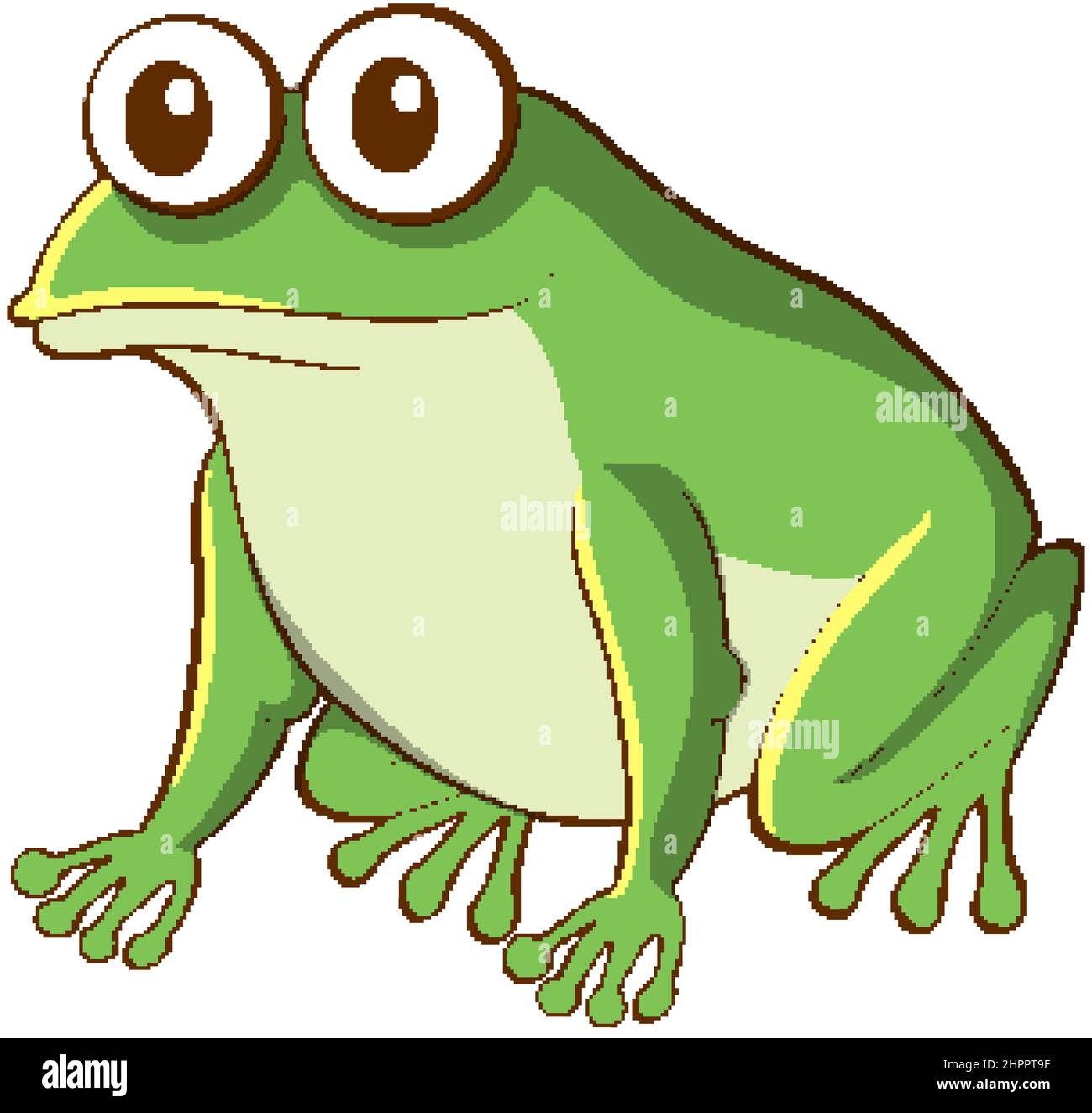 Cartoon animale verde rana su sfondo bianco illustrazione Illustrazione Vettoriale