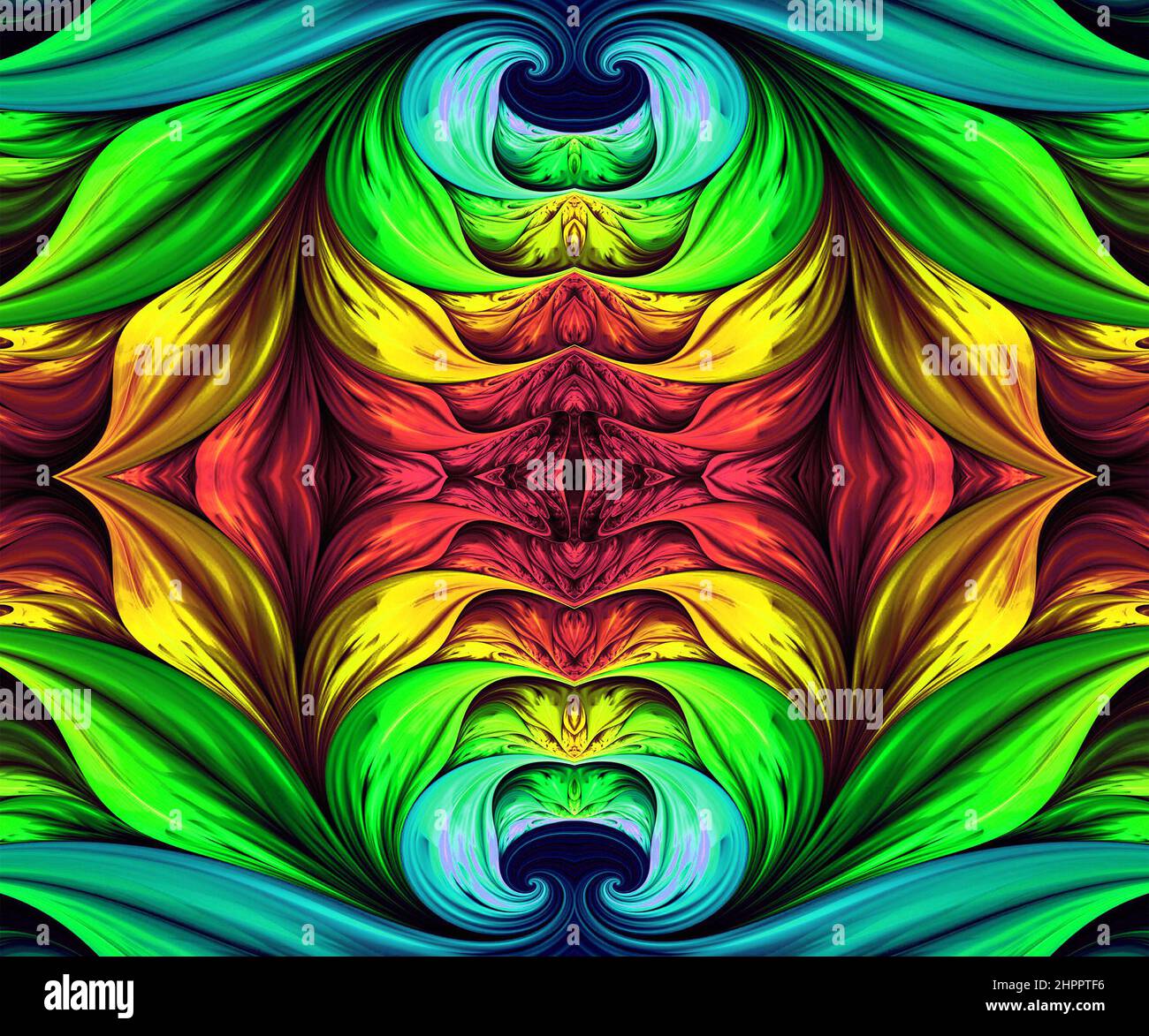 Grafica frattale astratta colorata generata dal computer Foto Stock
