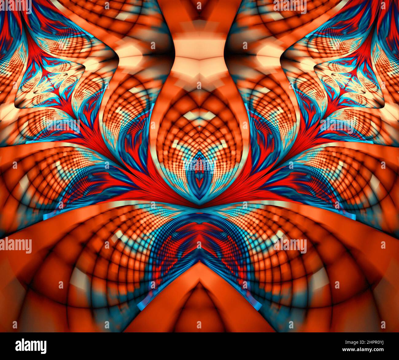 Grafica frattale astratta colorata generata dal computer Foto Stock
