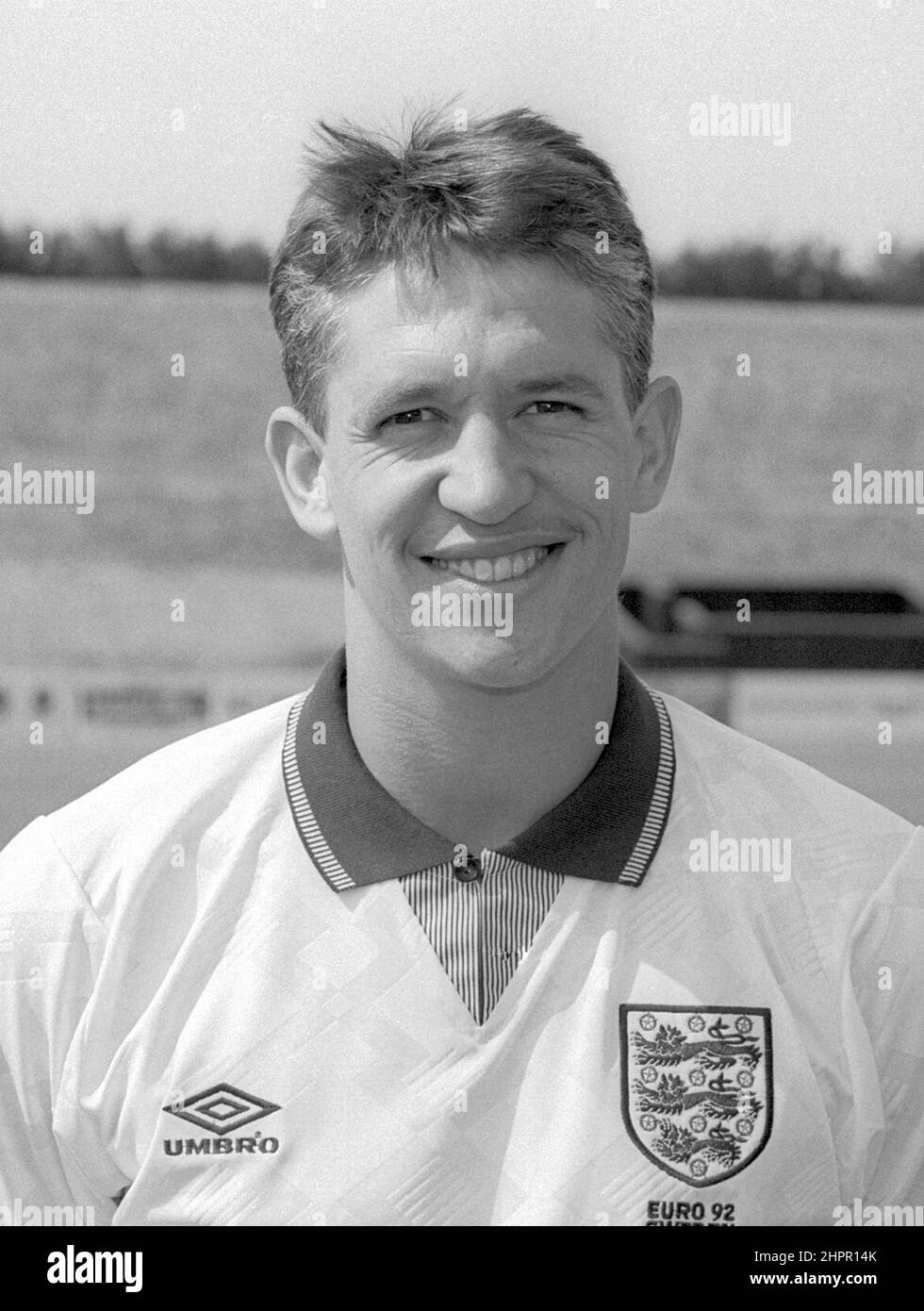 GARY LINEKER football Tottenham Hotspurs e membro della squadra inglese al Campionato europeo in Svezia 1992 Foto Stock