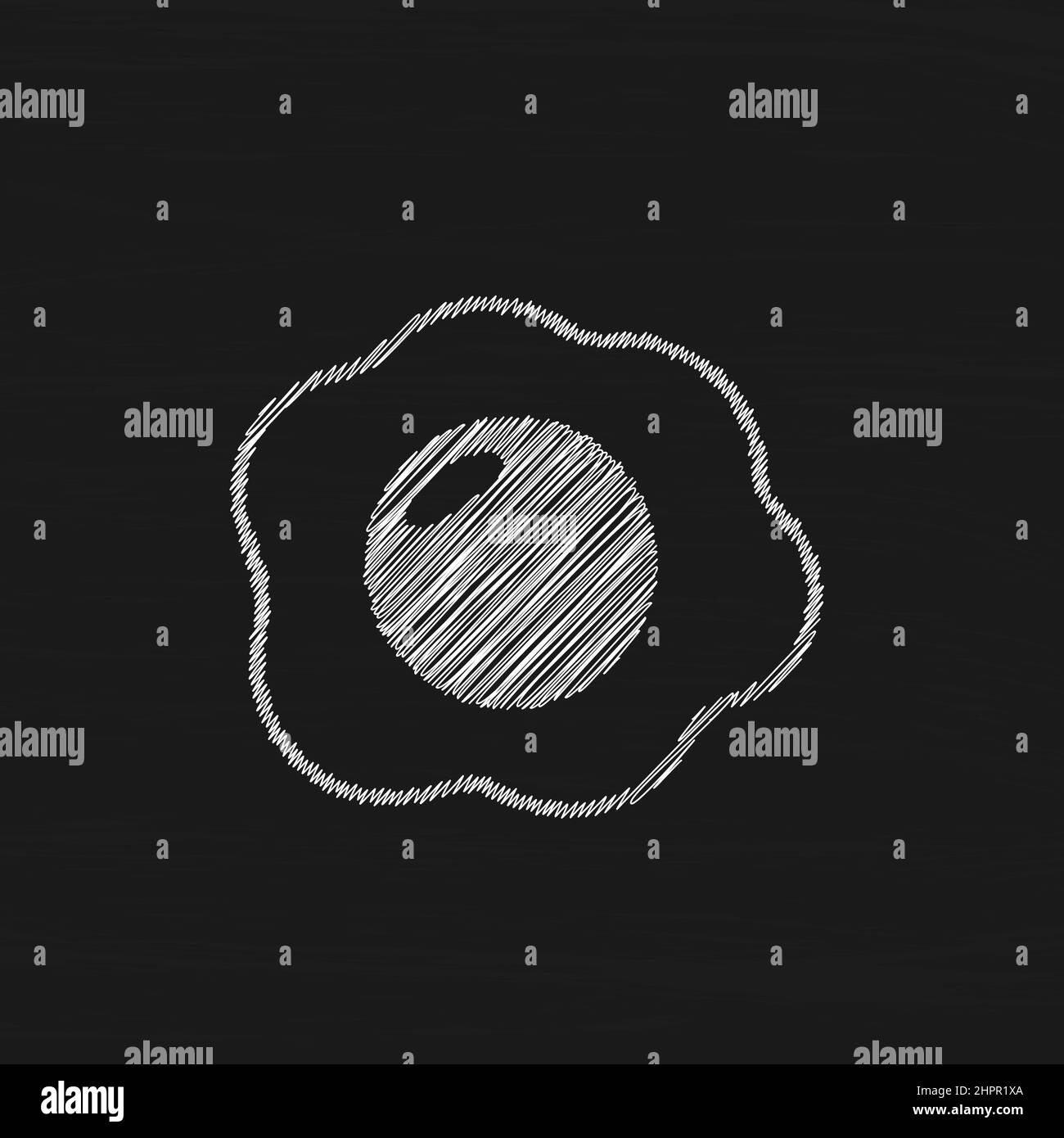 Omelette icona del vettore di schizzo bianco. Uova fritte, uova strapazzate Illustrazione Vettoriale