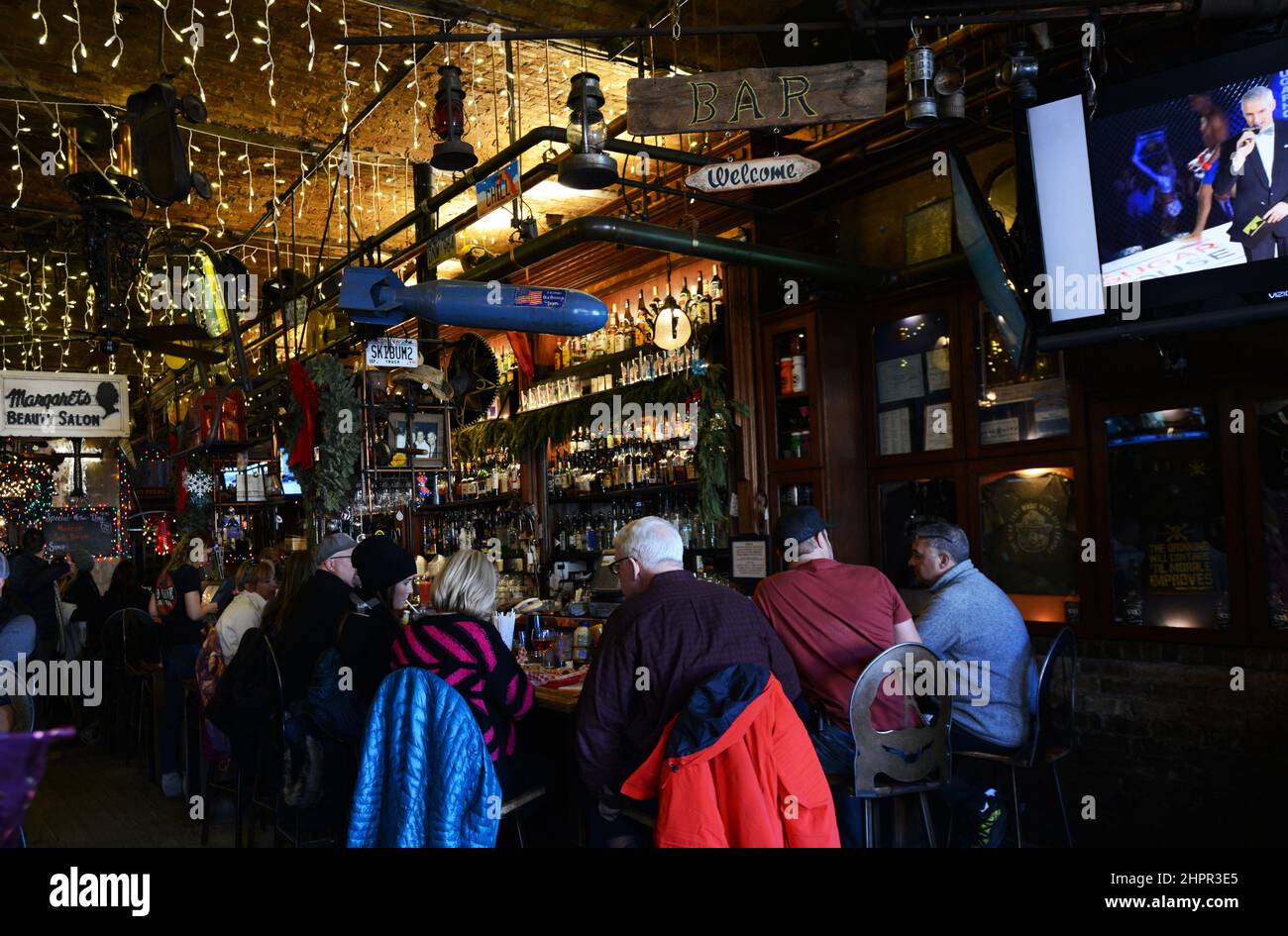 The Vibrant No Name Saloon on Main Street in Park City Utah, USA. Foto Stock