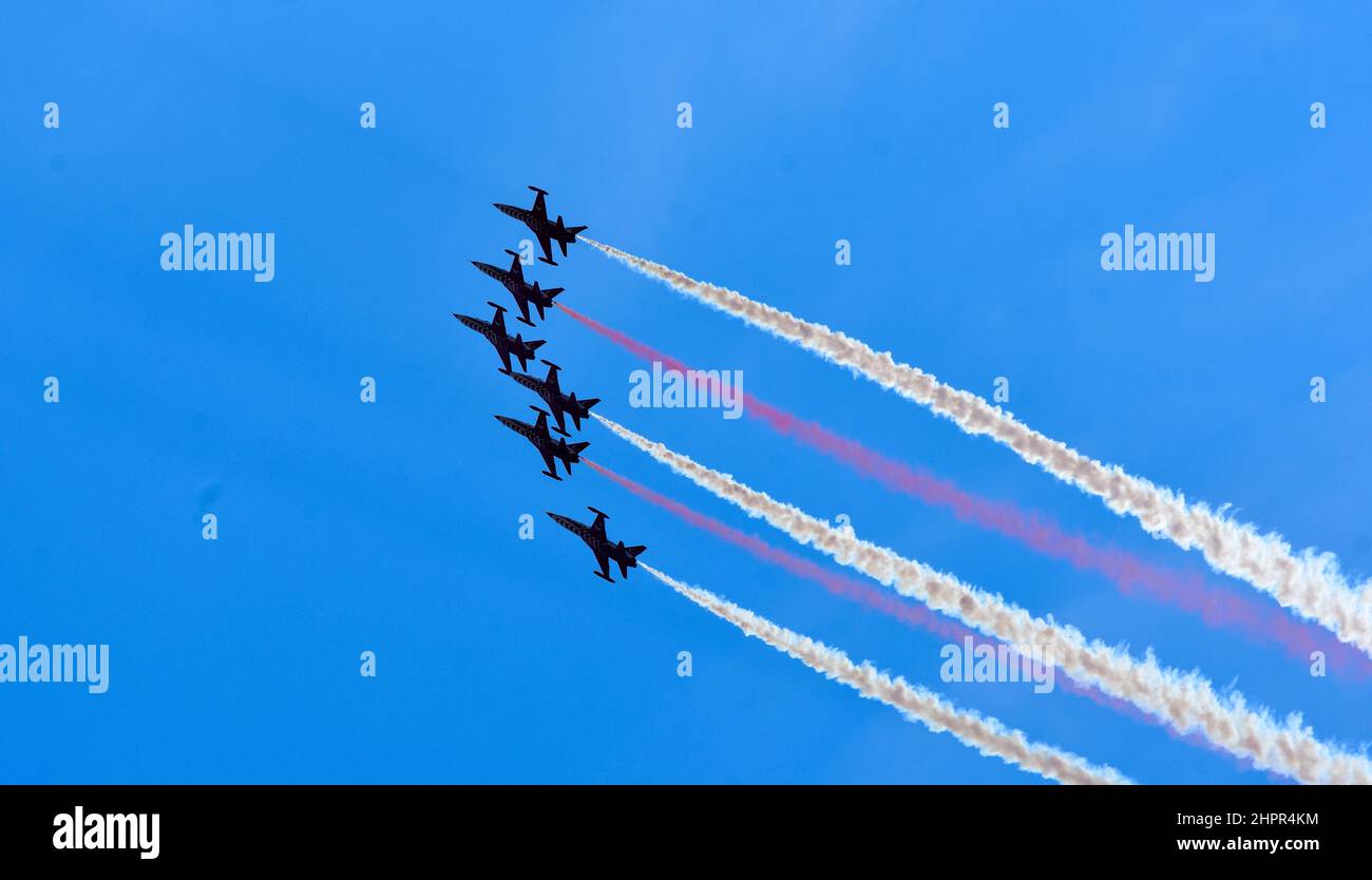 IstanbulTurkiye 20.10.2021 Turkish Stars Air Show a Teknofest Foto Stock