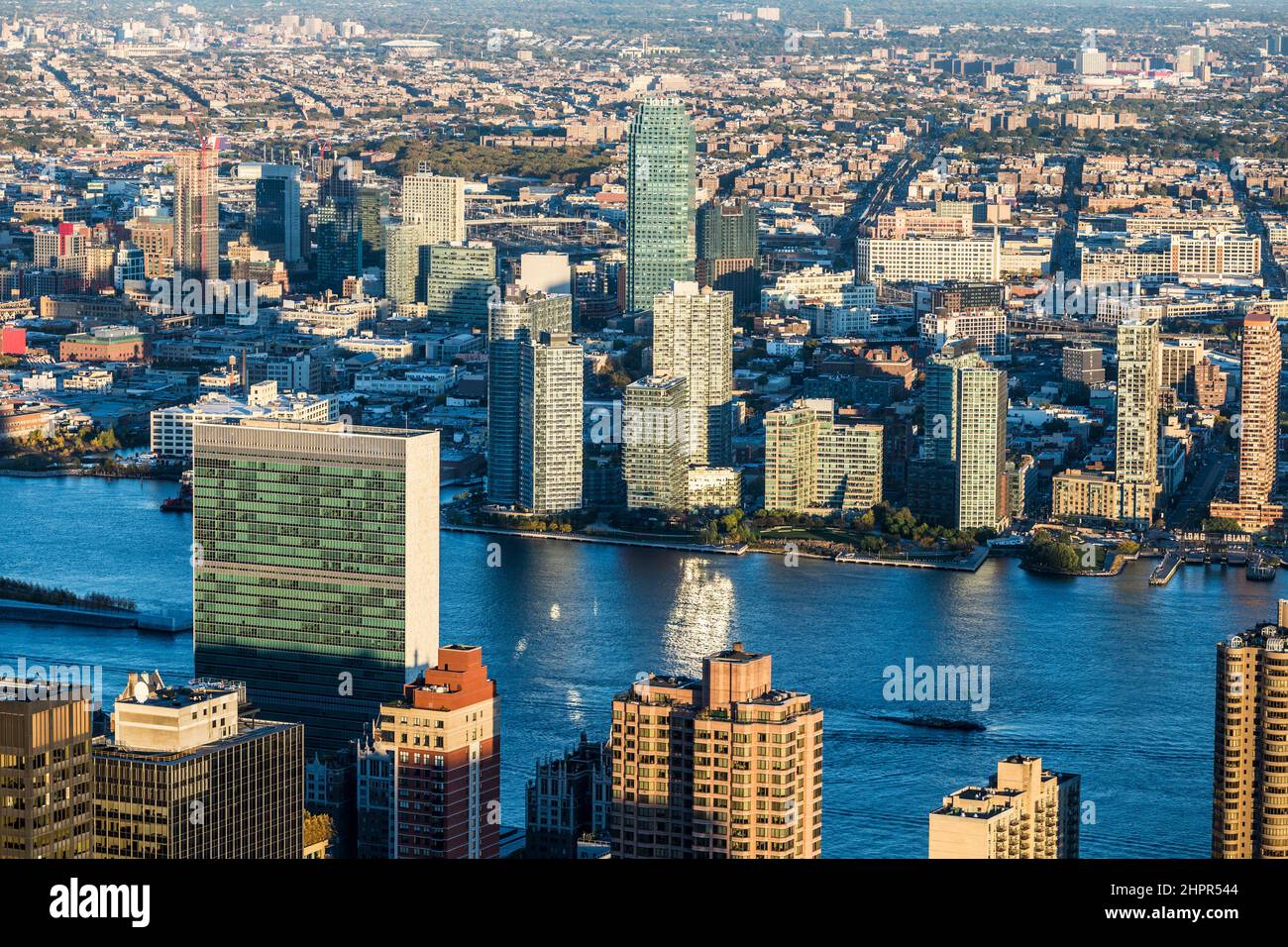 Vista della sede delle Nazioni Unite a New York City Foto Stock