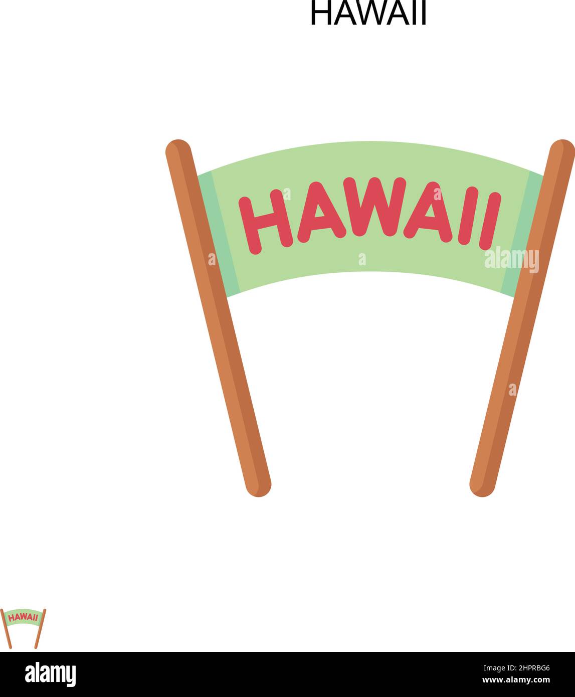 Icona vettore semplice Hawaii. Modello di disegno del simbolo di illustrazione per l'elemento dell'interfaccia utente mobile Web. Illustrazione Vettoriale