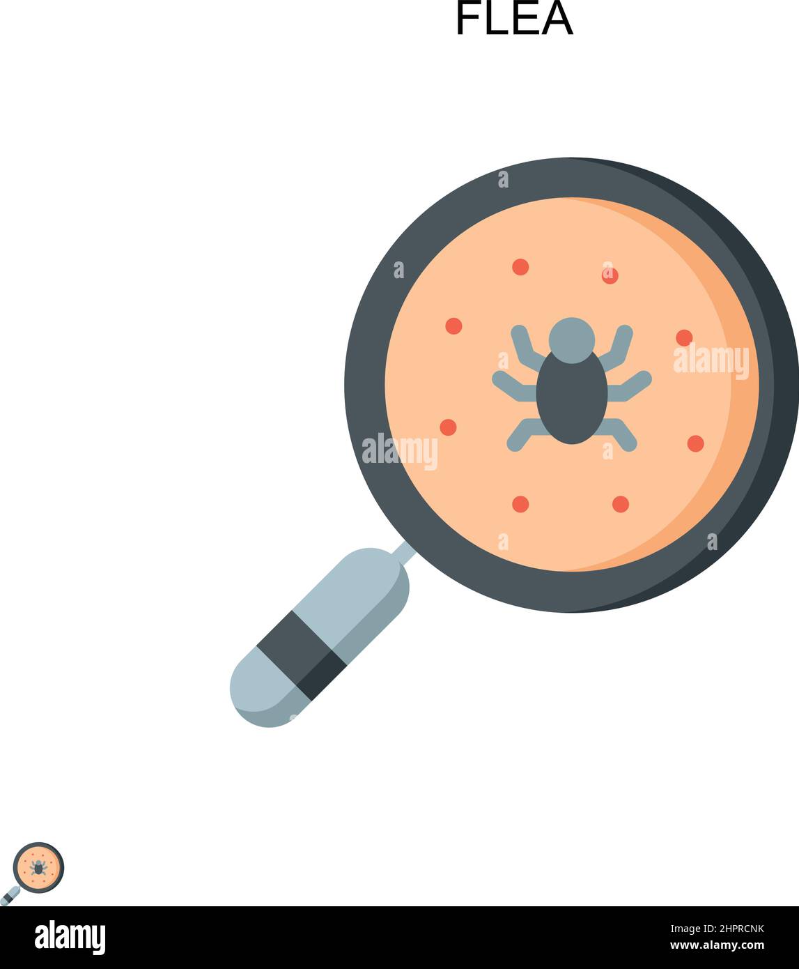 Icona vettoriale Flea semplice. Modello di disegno del simbolo di illustrazione per l'elemento dell'interfaccia utente mobile Web. Illustrazione Vettoriale