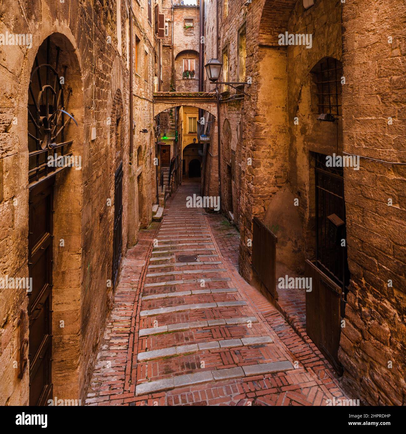 Centro storico di Perugia antica strada Foto Stock