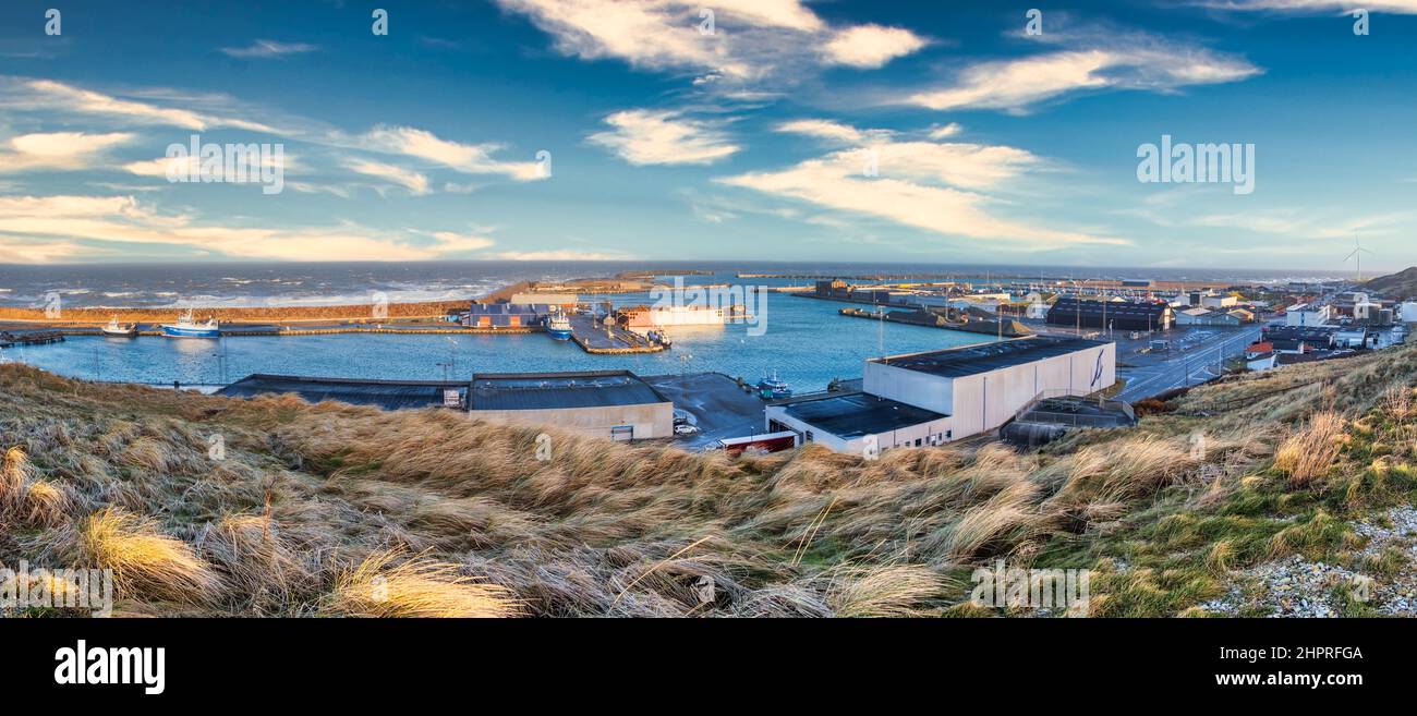 Porto della costa del Mare del Nord ad Hanstholm, Danimarca Foto Stock