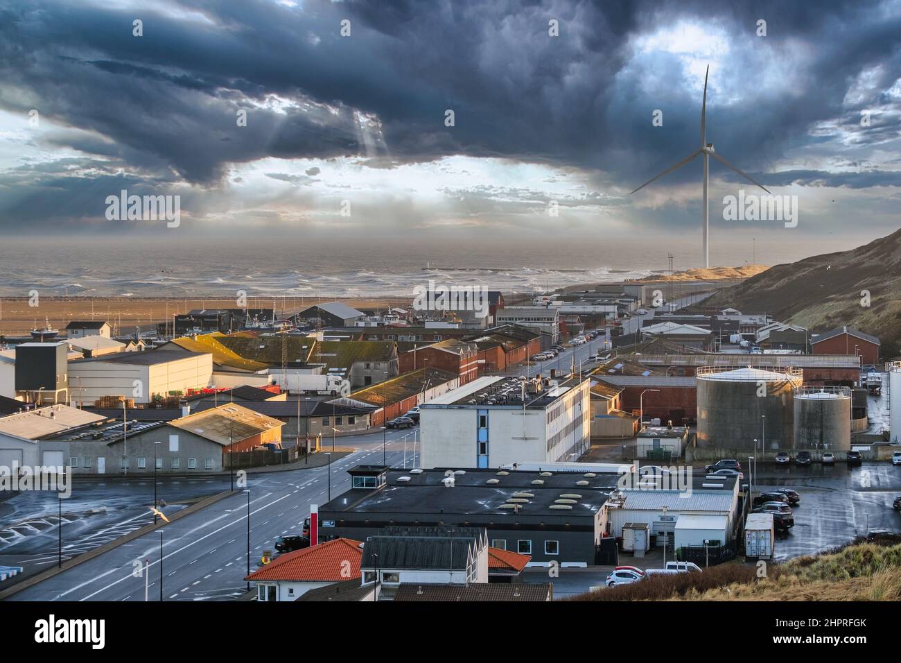 Porto della costa del Mare del Nord ad Hanstholm, Danimarca Foto Stock