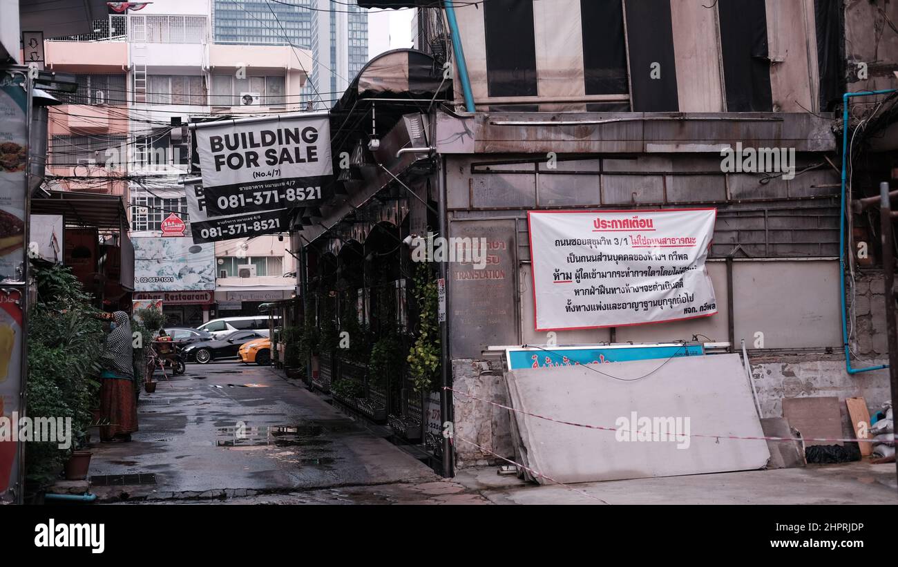 Side Alley Business The Bad Economy a Bangkok Thailandia Foto Stock
