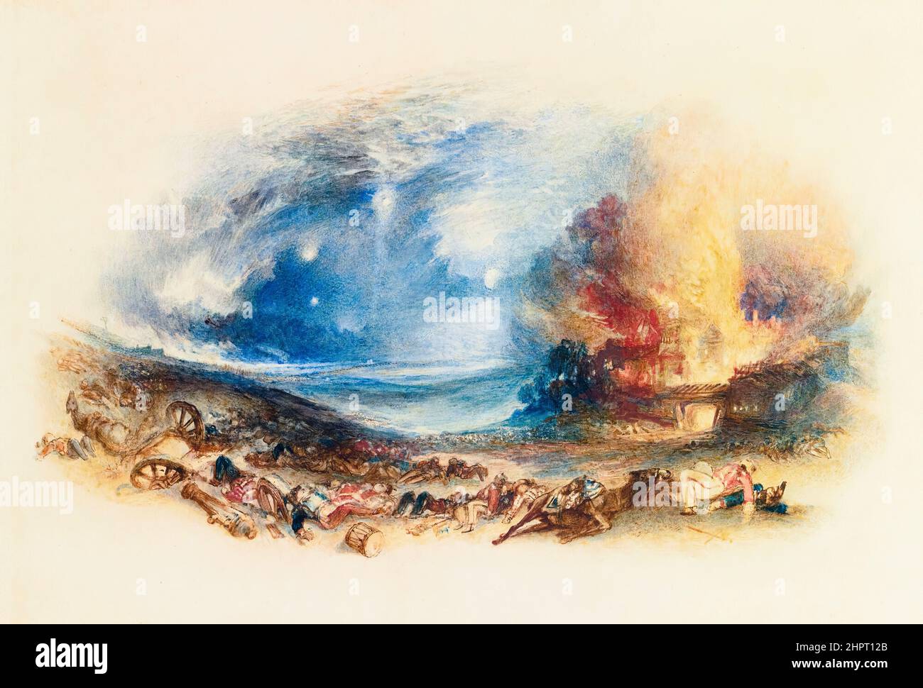 Il campo di Waterloo visto da Hougoumont (Battaglia di Waterloo), acquerello dipinto da JMW Turner, 1830-1831 Foto Stock