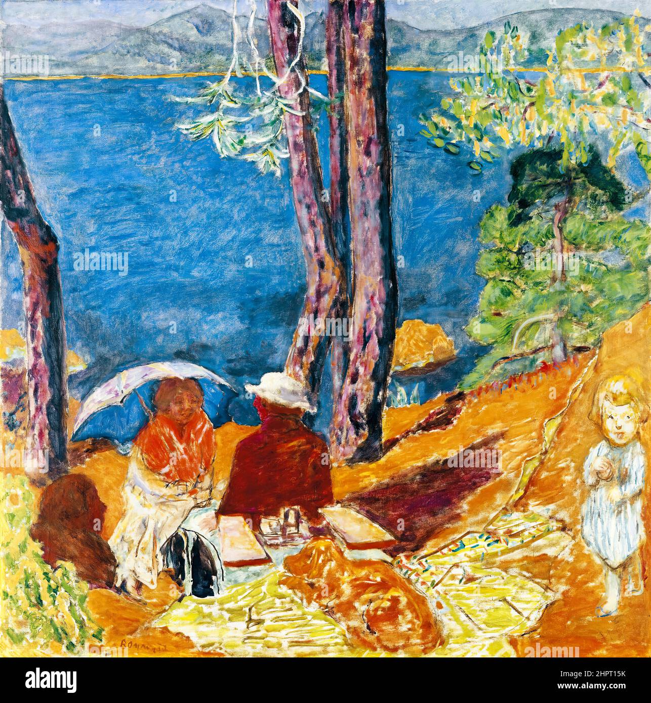Mare, sotto i pini, (Bord de mer, sous les Pins), dipinto a olio su tela di Pierre Bonnard, 1921 Foto Stock