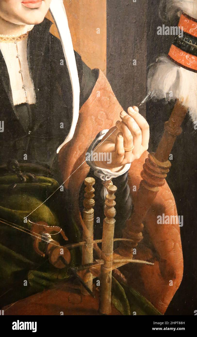 Ritratto di Anna Codde di Maarten van Heemskerck (1498-1574). Haarlem, 1529. Dettaglio. Olio sul pannello. Rijksmuseum. Amsterdam. Foto Stock