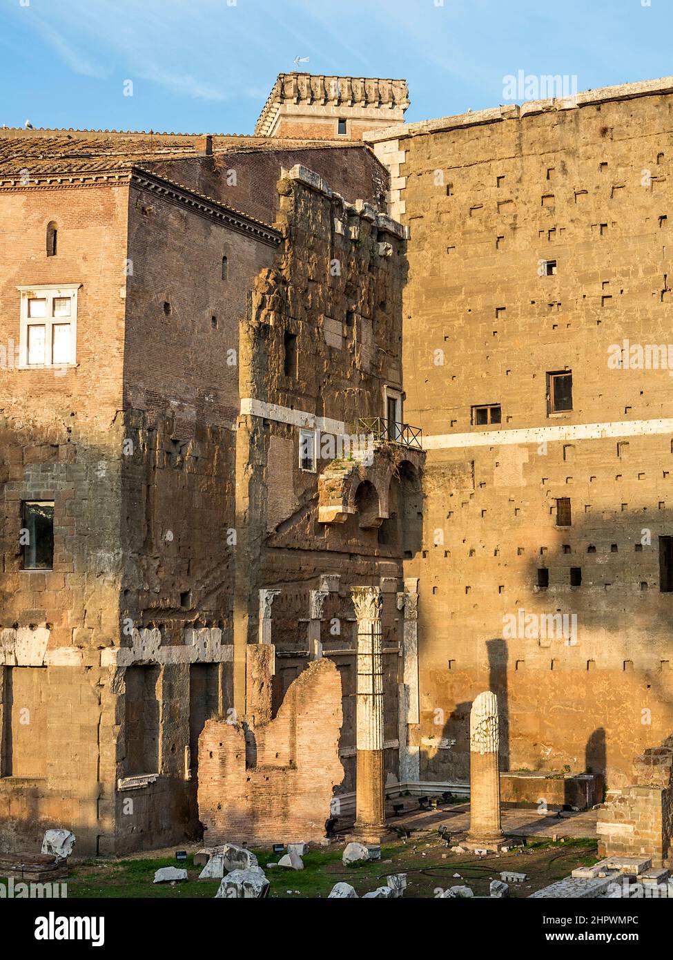 Le rovine dei Mercati di Traiano (Mercati di Traiano Roma). Italia Foto Stock
