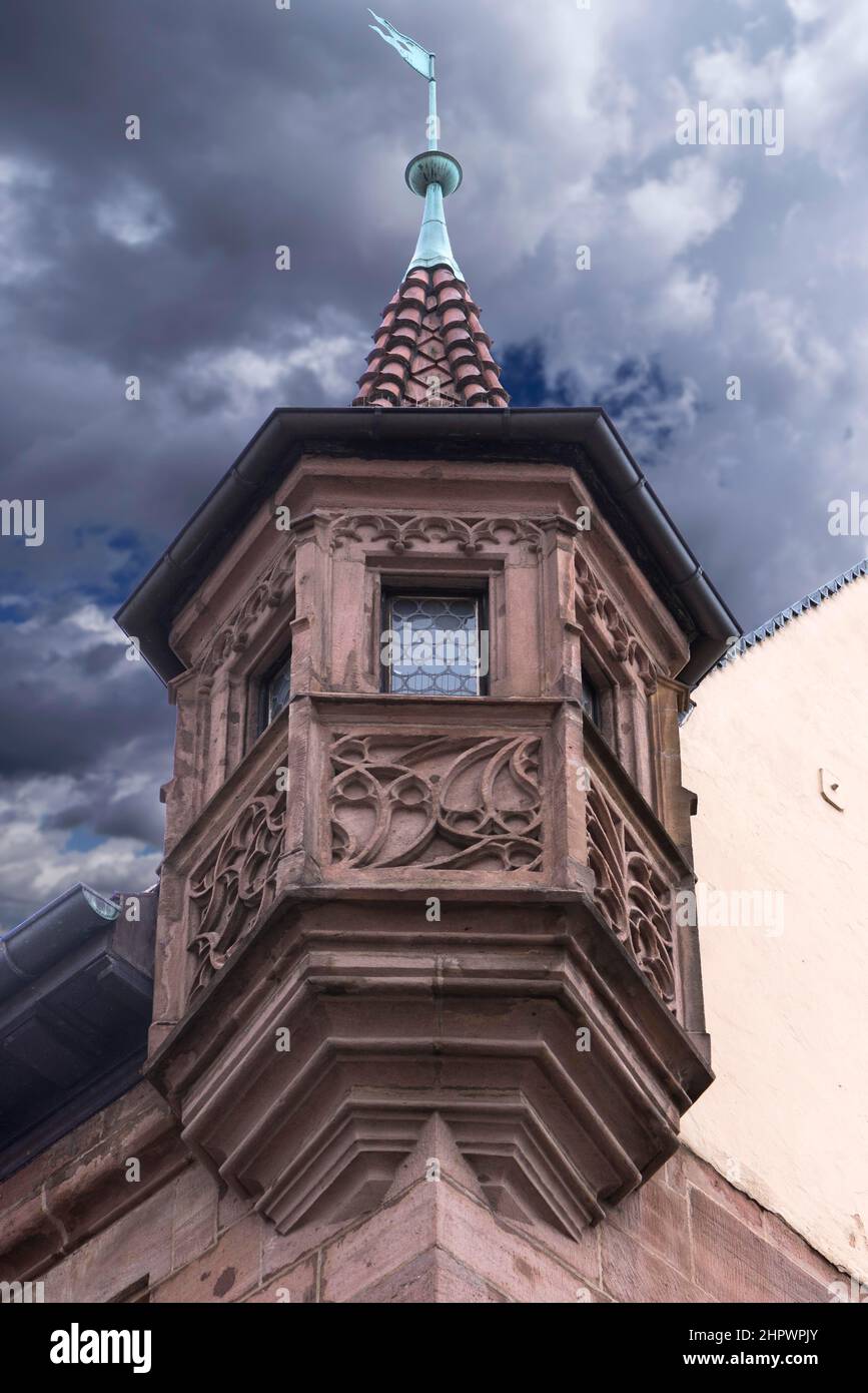Tumerker in un edificio residenziale e commerciale, Norimberga, Medio Franconia, Baviera, Germania Foto Stock