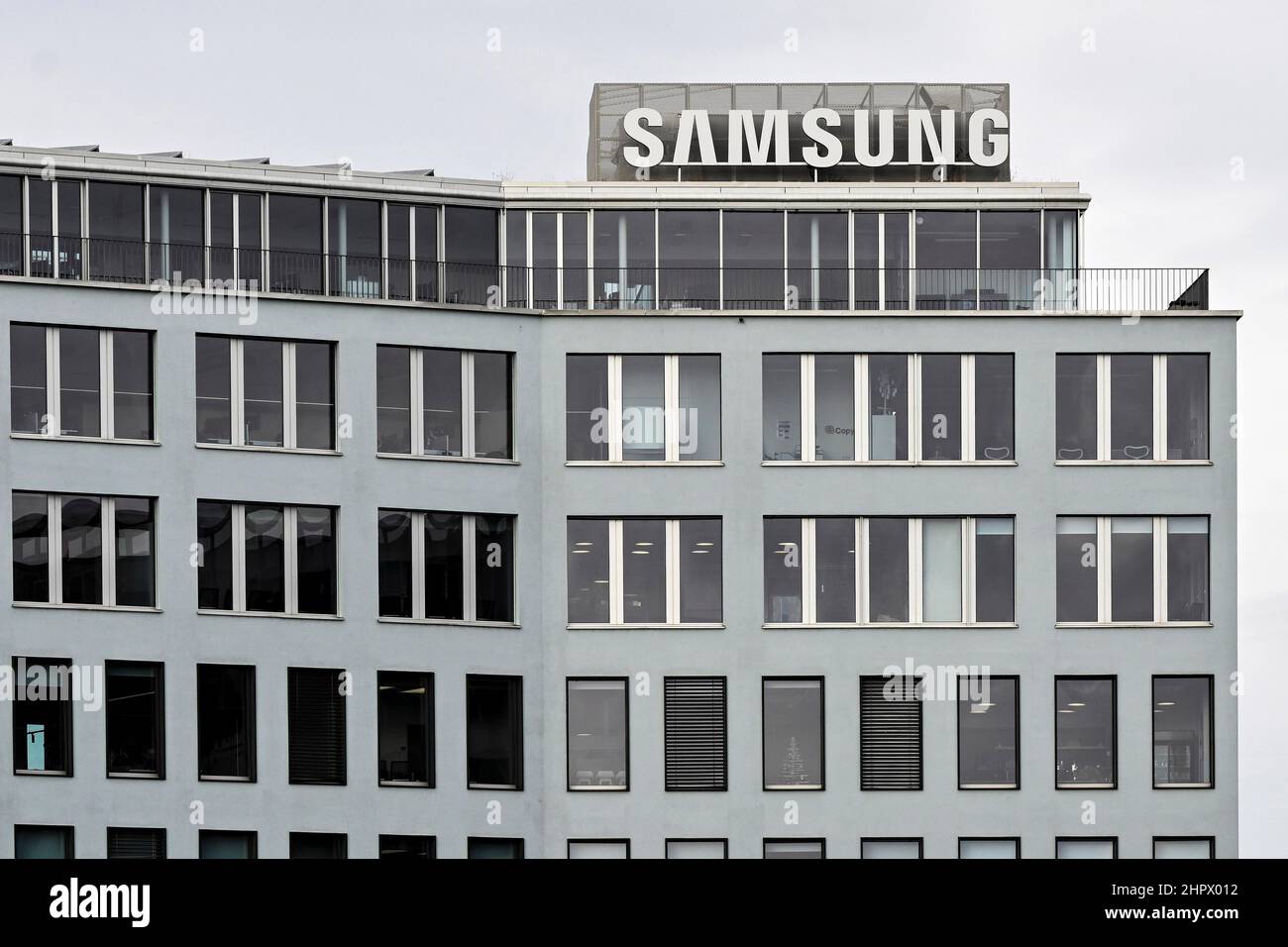 Scritta con logo Samsung Foto Stock