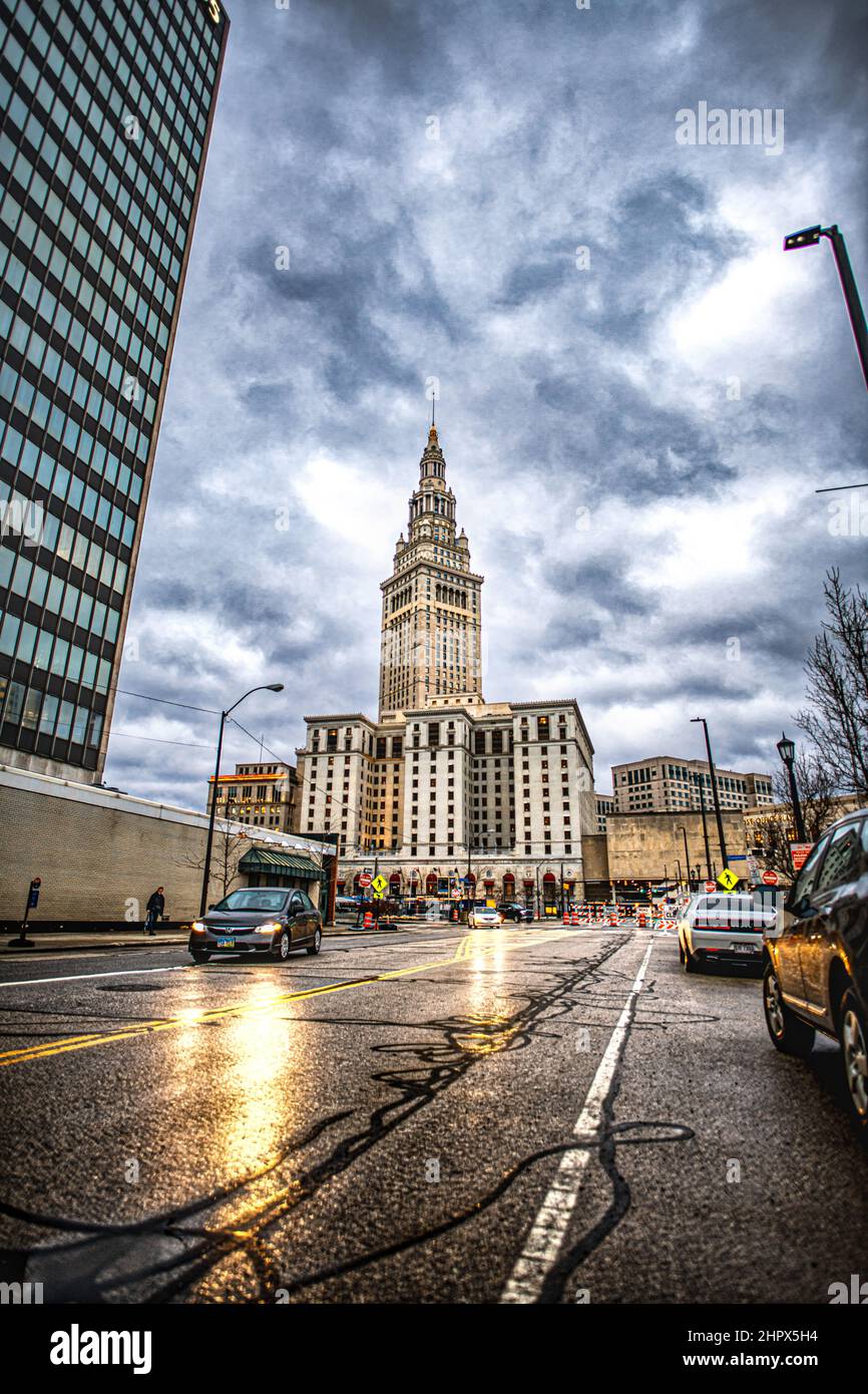 Terminal Tower in Cleveland Ohio Foto Stock