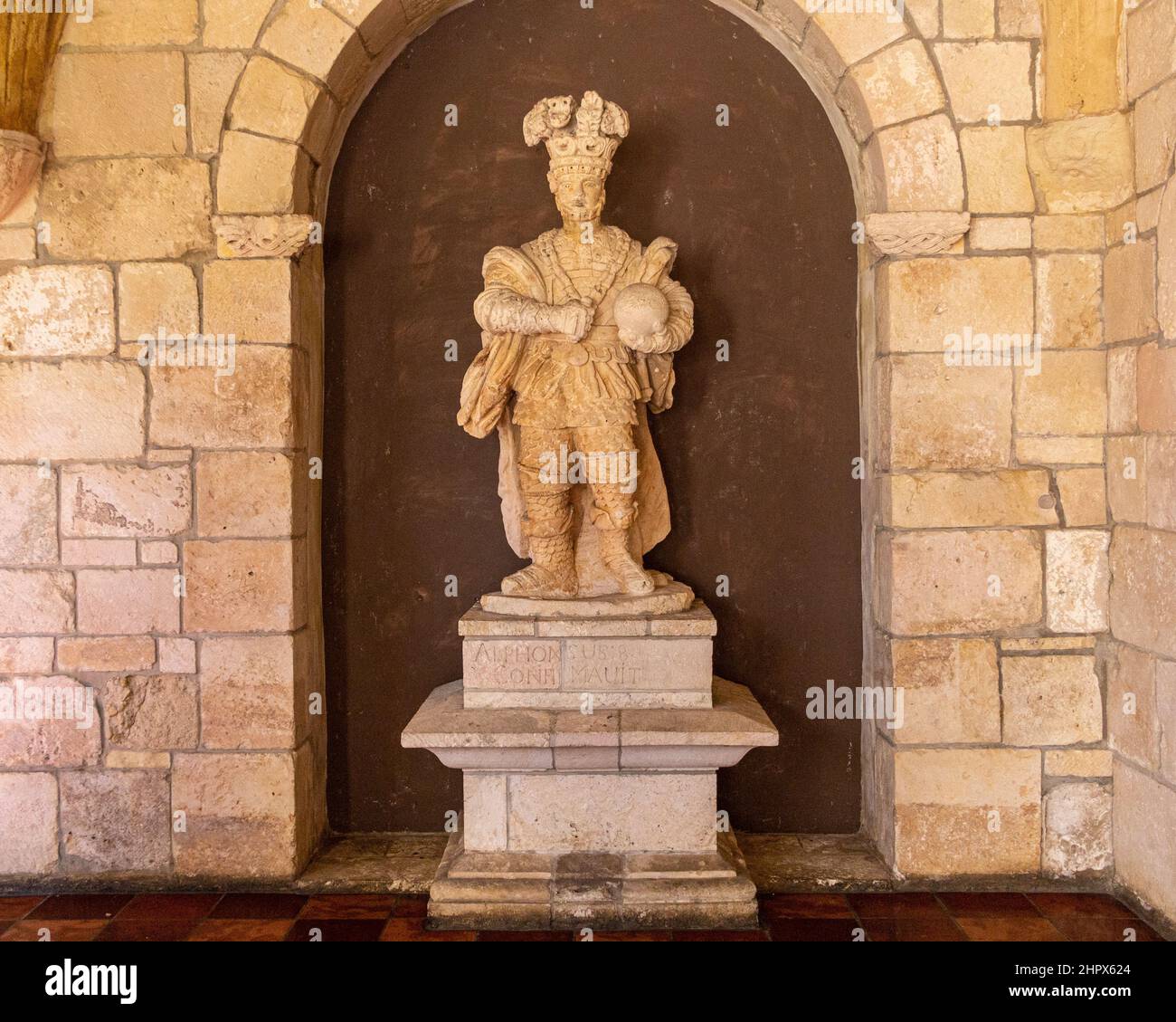 Statua di Alfonso VIII all'antico monastero spagnolo - North Miami Beach, Florida, USA Foto Stock