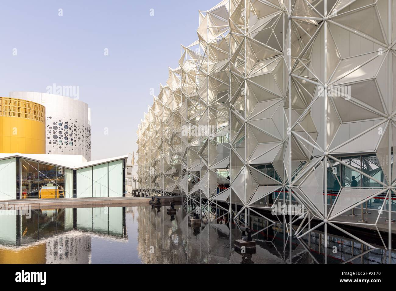 Il Japan Pavilion nel distretto di al Forsan al Dubai EXPO 2020 negli Emirati Arabi Uniti. Foto Stock