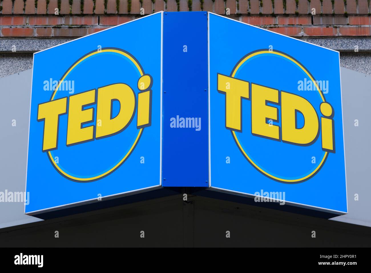 Firma e logo del Discounter TEDI Foto Stock