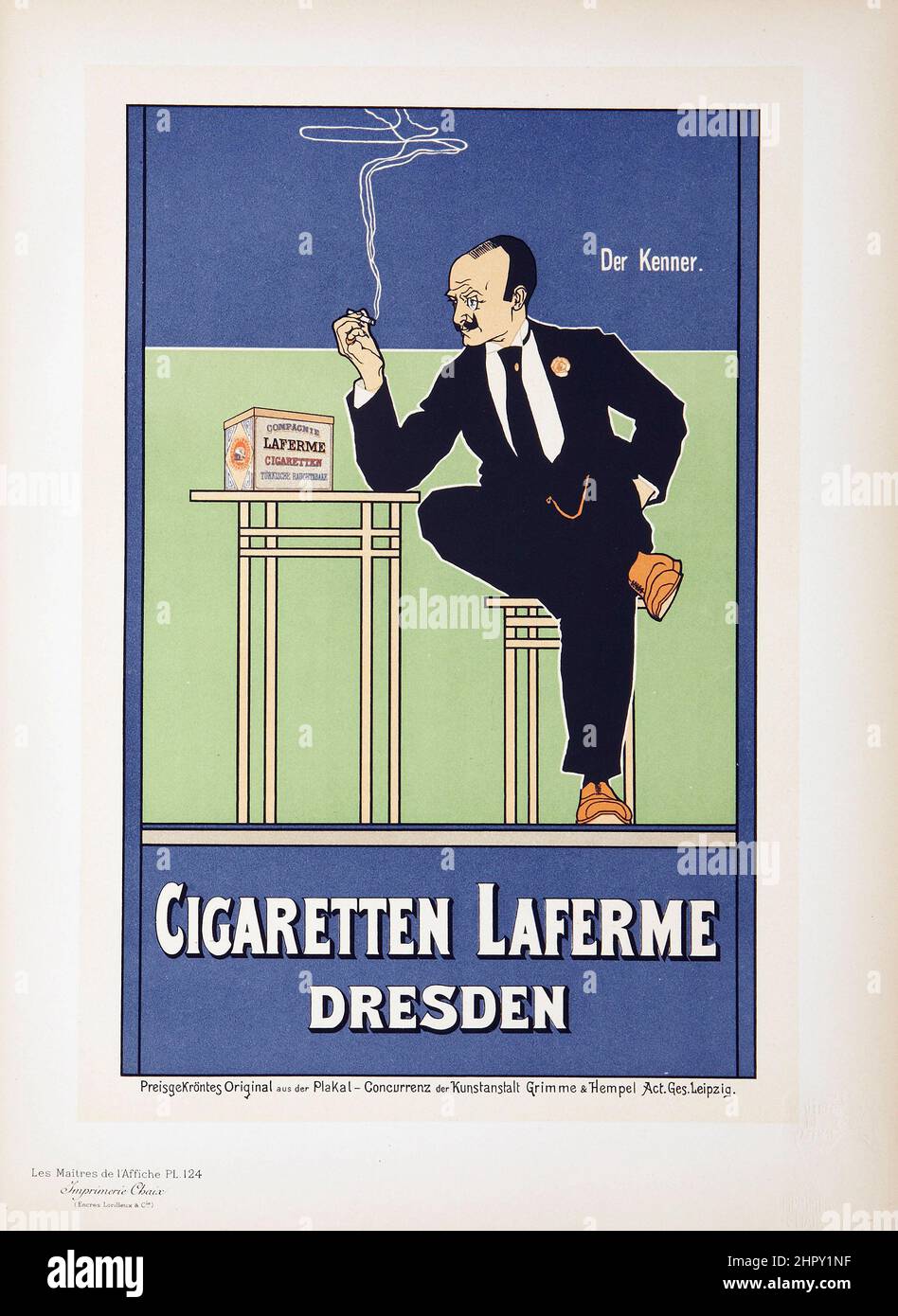 Maitres de l'affiche Vol 3 - Plate 124 - Fritz Rehm - Sigaretten Laferme, Dresda. 1897. Foto Stock