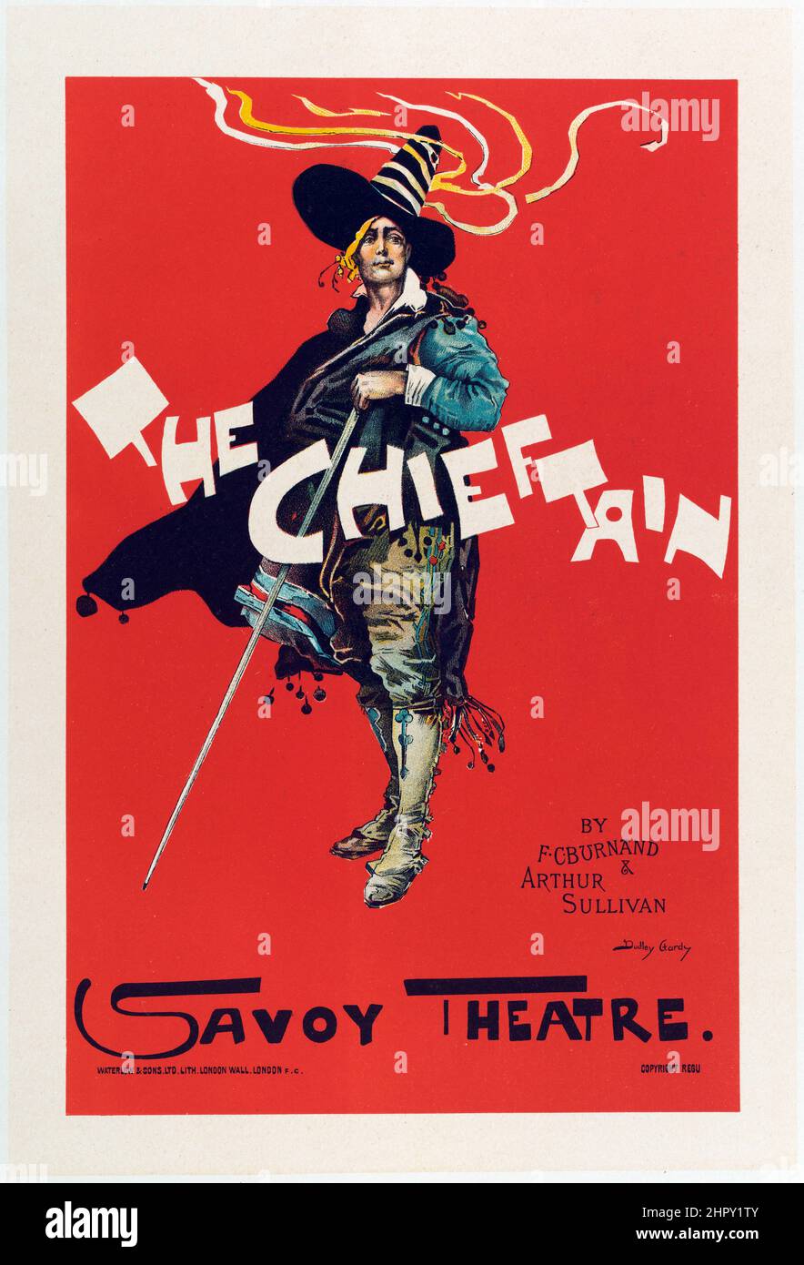 Piatto 'Les Maîtres de l'Affiche' 48. Il Chieftain - Teatro Savoy. Poster del Teatro Vintage. Artista: Dudley Hardy, c 1896. Foto Stock