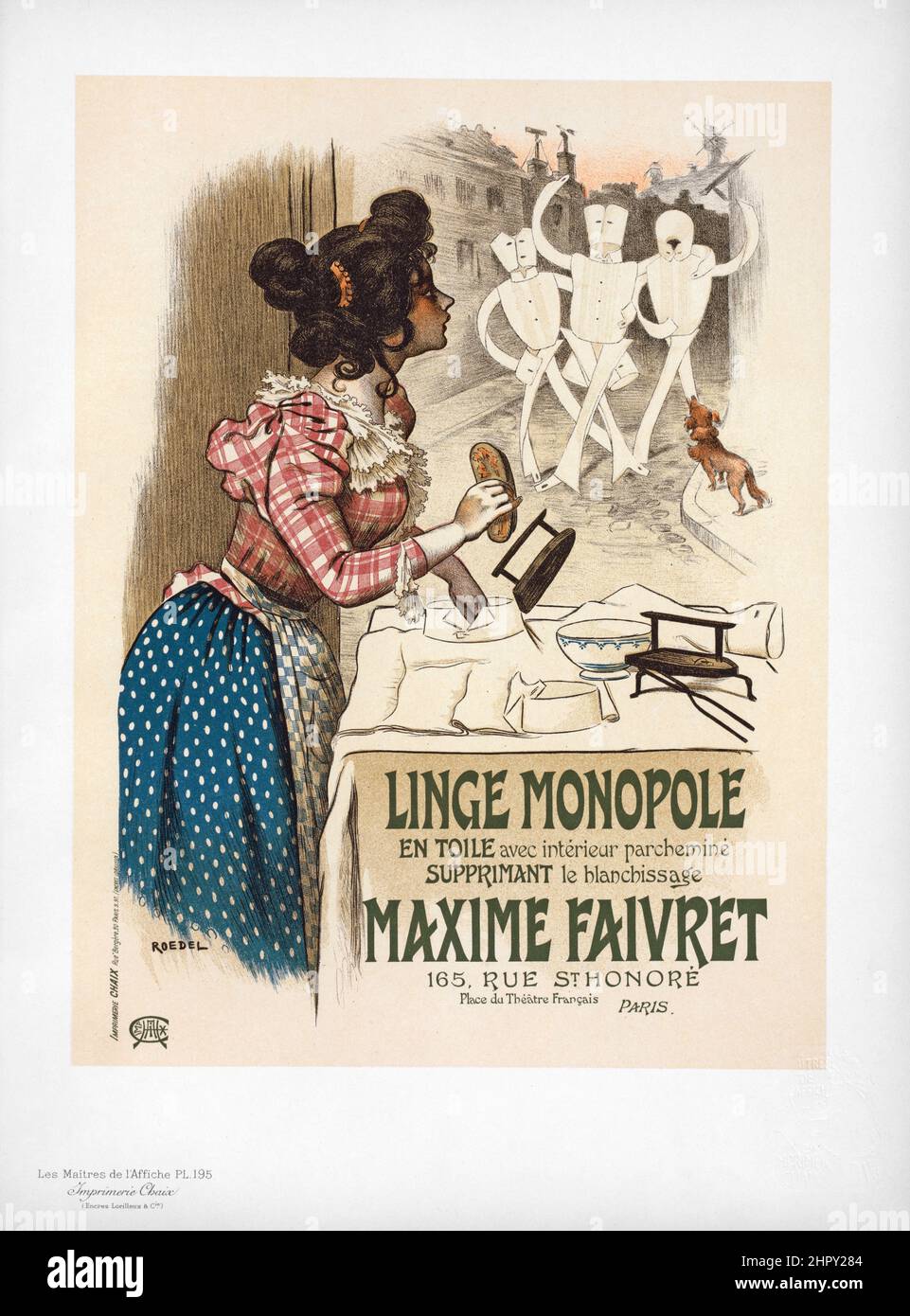 Maitres de l'affiche vol 5 - Plate 195 - Roedel - Linge Monopole, Maxime Faivret, 1900 Foto Stock