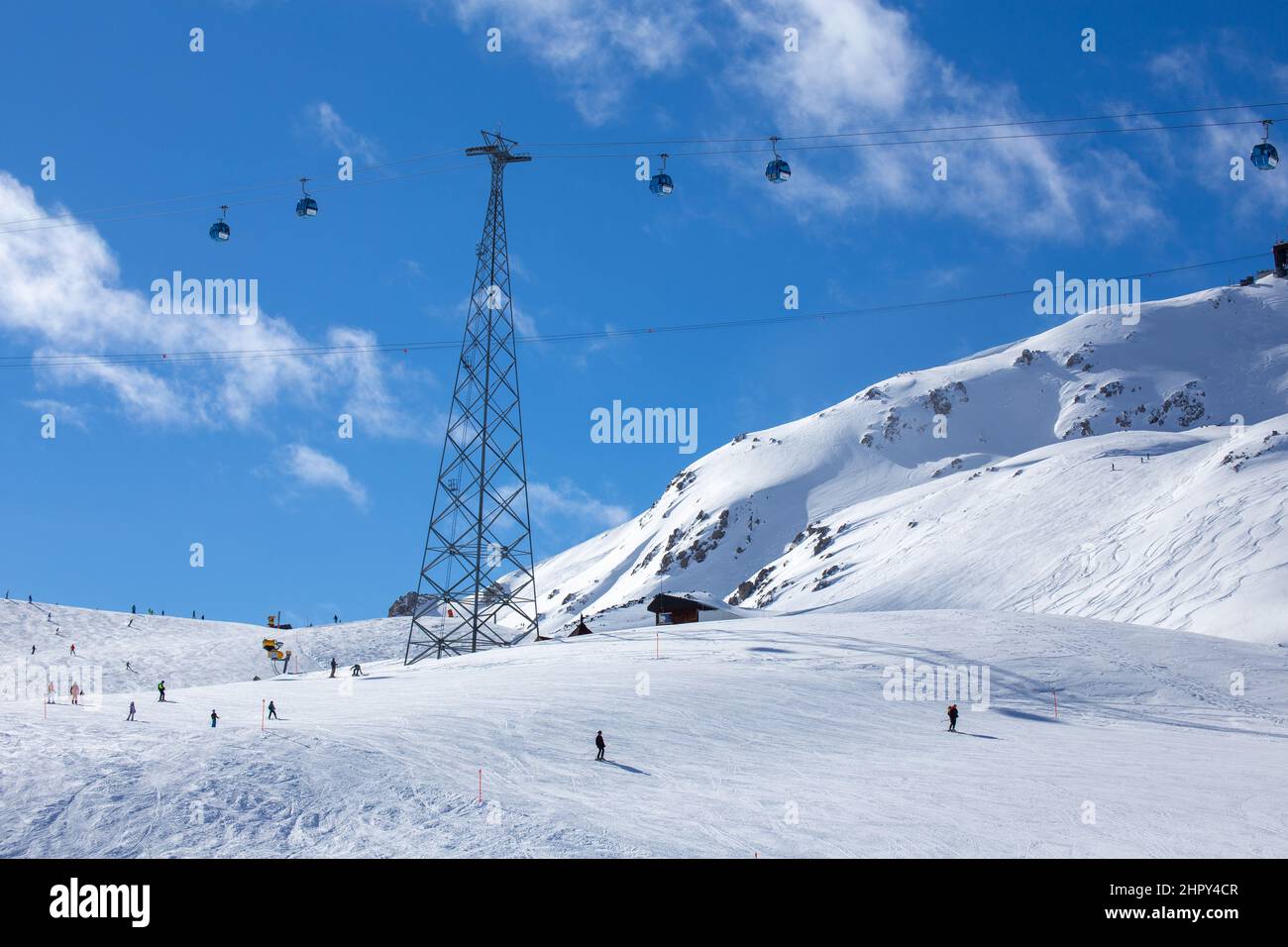 Skigebiet Parsenn, Davos (Schweiz) Foto Stock