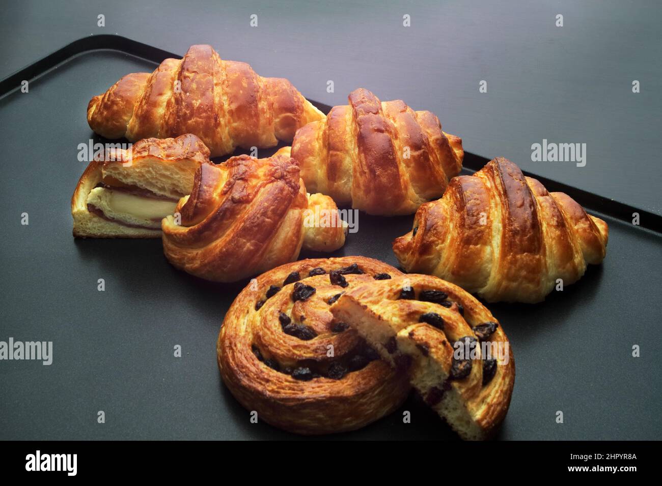 I croissant mescolano la fotografia di natura morta Foto Stock
