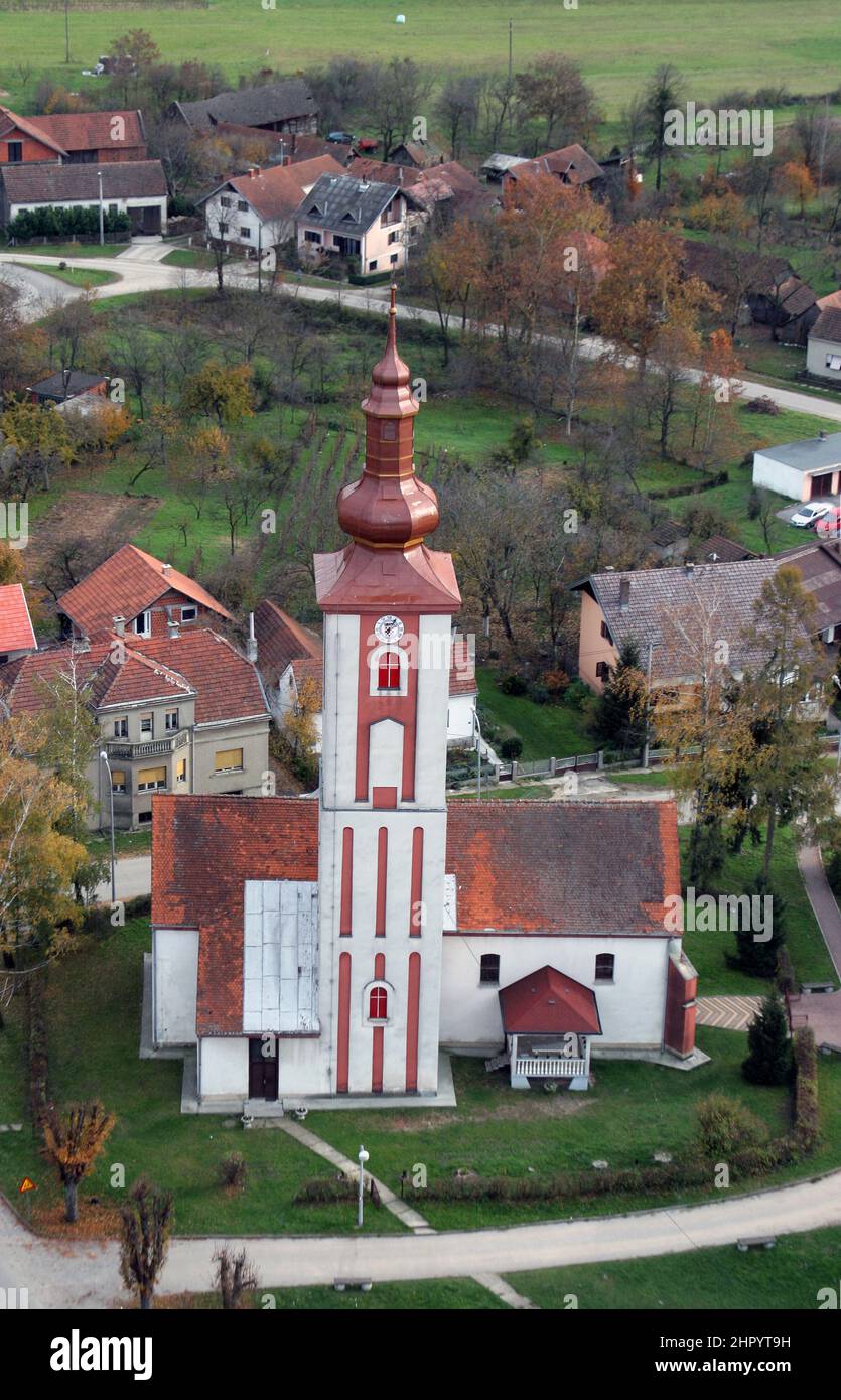 Chiesa parrocchiale di S. Margherita a Dubrava, Croazia Foto Stock