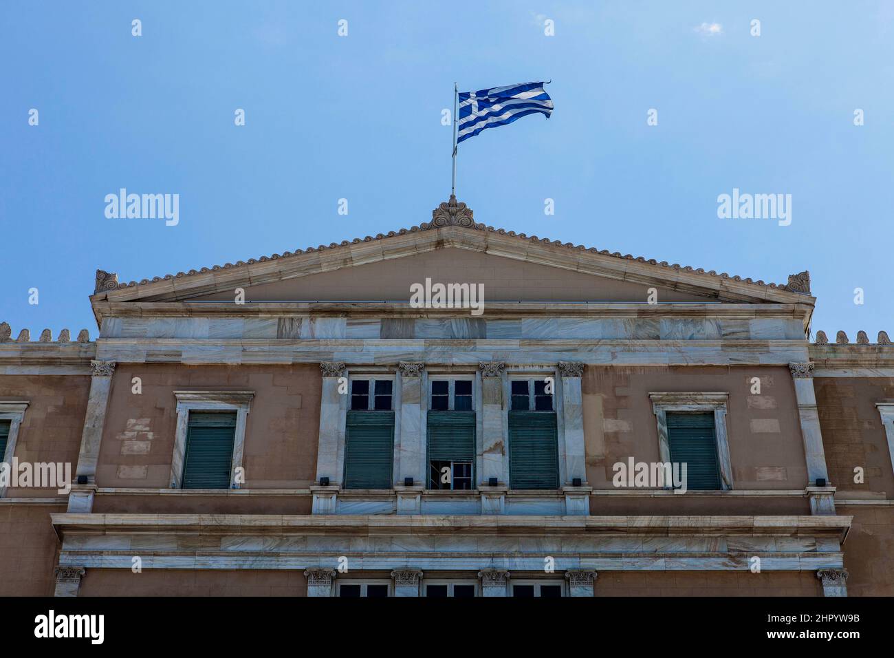 Grecia, Atene, vista esterna dell'edificio del parlamento greco nel centro della città Foto © Federico Meneghetti/Sintesi/Alamy Stock Photo Foto Stock