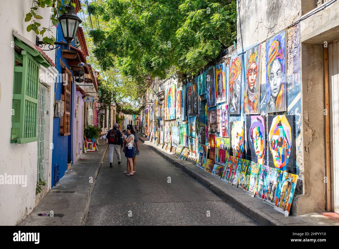 Arte di strada a Cartagena, Colombia Foto Stock