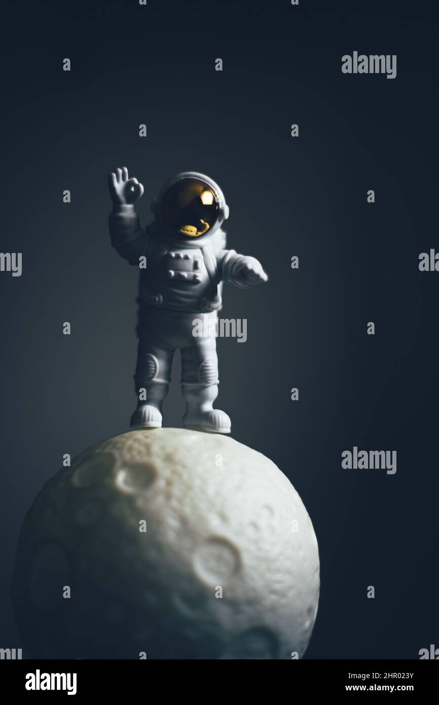 Astronauta e la Luna giocattoli Foto Stock