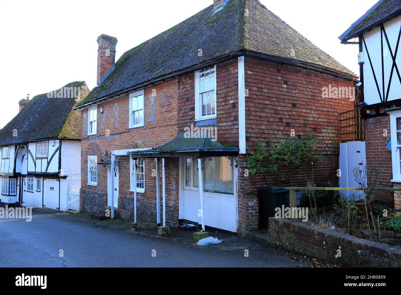 Case in the Street, Chilham, Canterbury, Kent, Inghilterra, Regno Unito Foto Stock