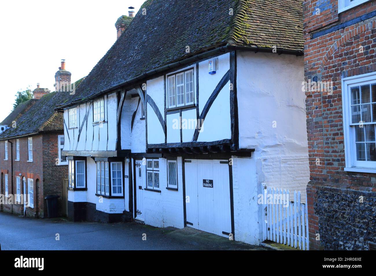 Case in the Street, Chilham, Canterbury, Kent, Inghilterra, Regno Unito Foto Stock